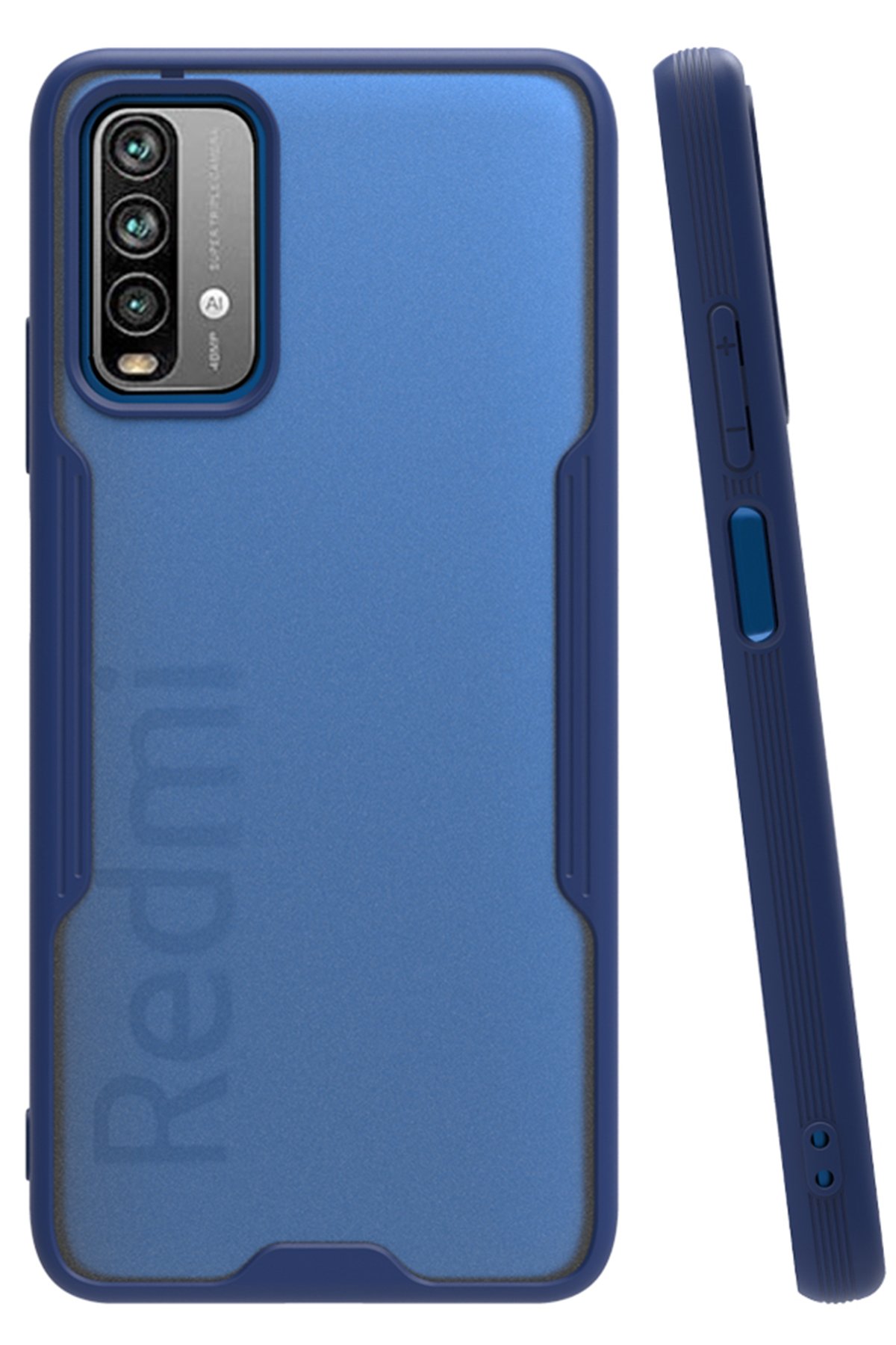 Newface Xiaomi Redmi Note 9 4G Kılıf Volet Silikon - Mavi
