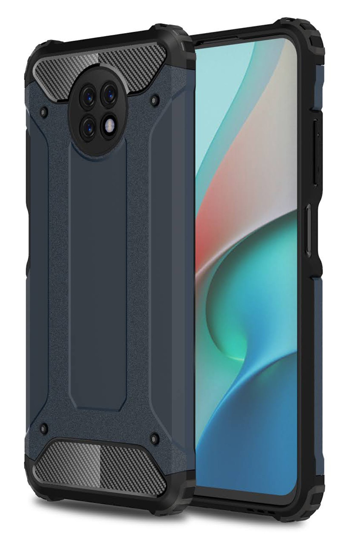 Newface Xiaomi Redmi Note 9 5G Kılıf Viktor Yüzüklü Silikon - Pudra