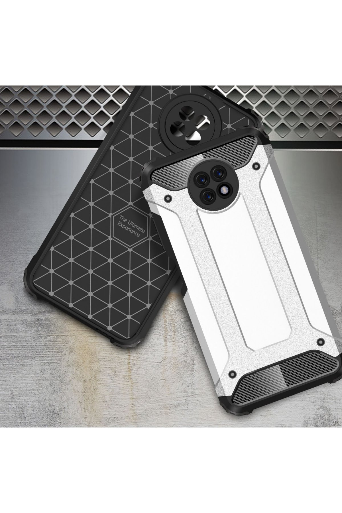 Newface Xiaomi Redmi Note 9 5G Kılıf Viktor Yüzüklü Silikon - Pudra