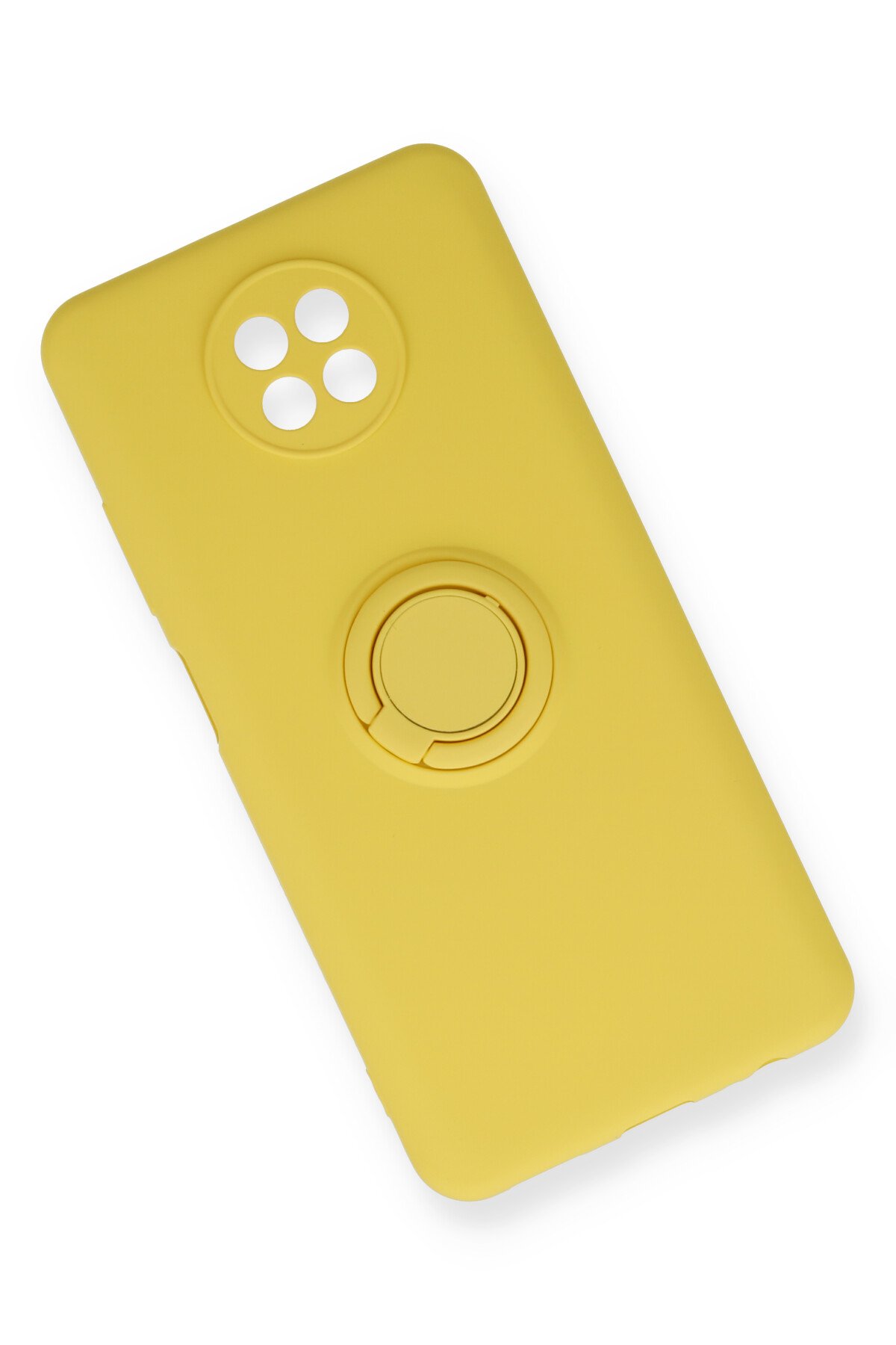 Newface Xiaomi Redmi Note 9 5G Kılıf Simli Yüzüklü Silikon - Siyah