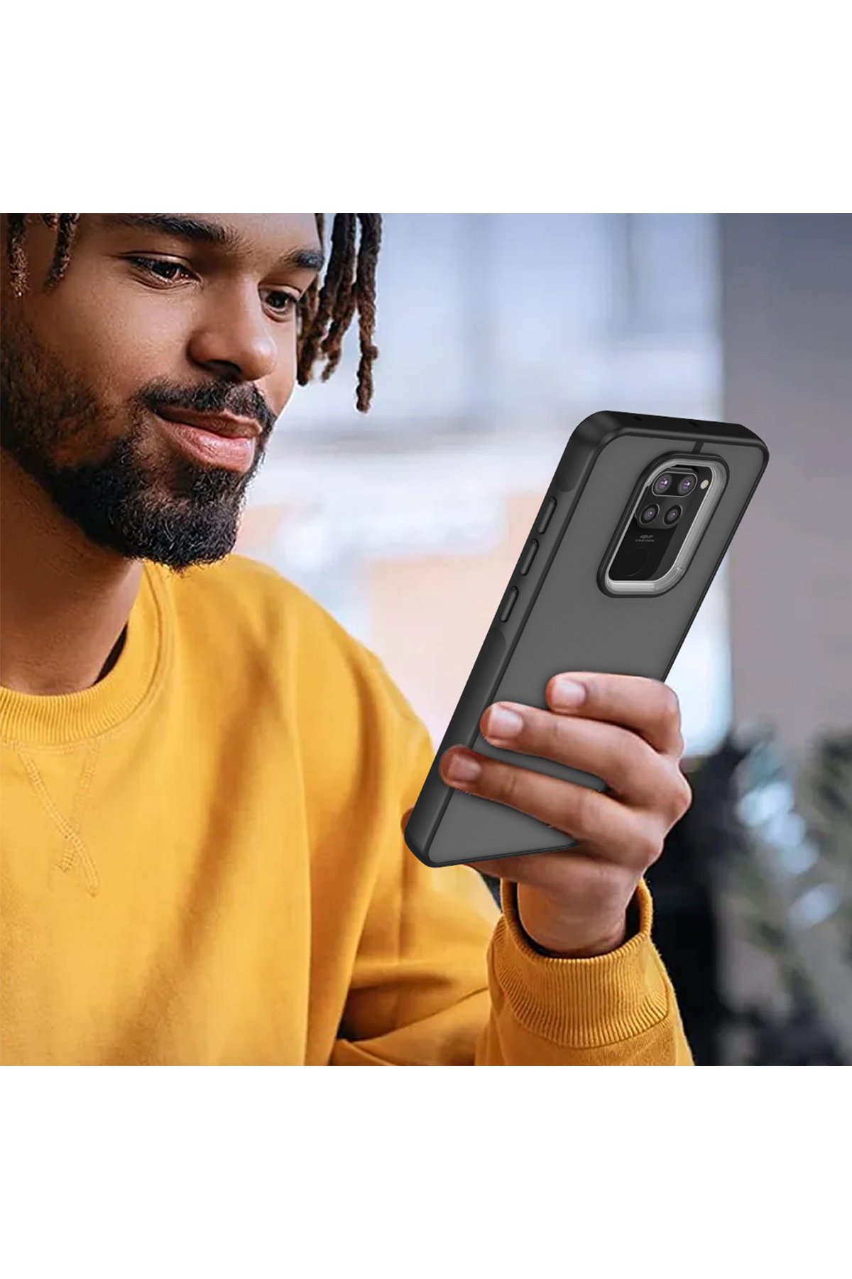 Newface Xiaomi Redmi Note 9 Kılıf Montreal Yüzüklü Silikon Kapak - Buz Mavi