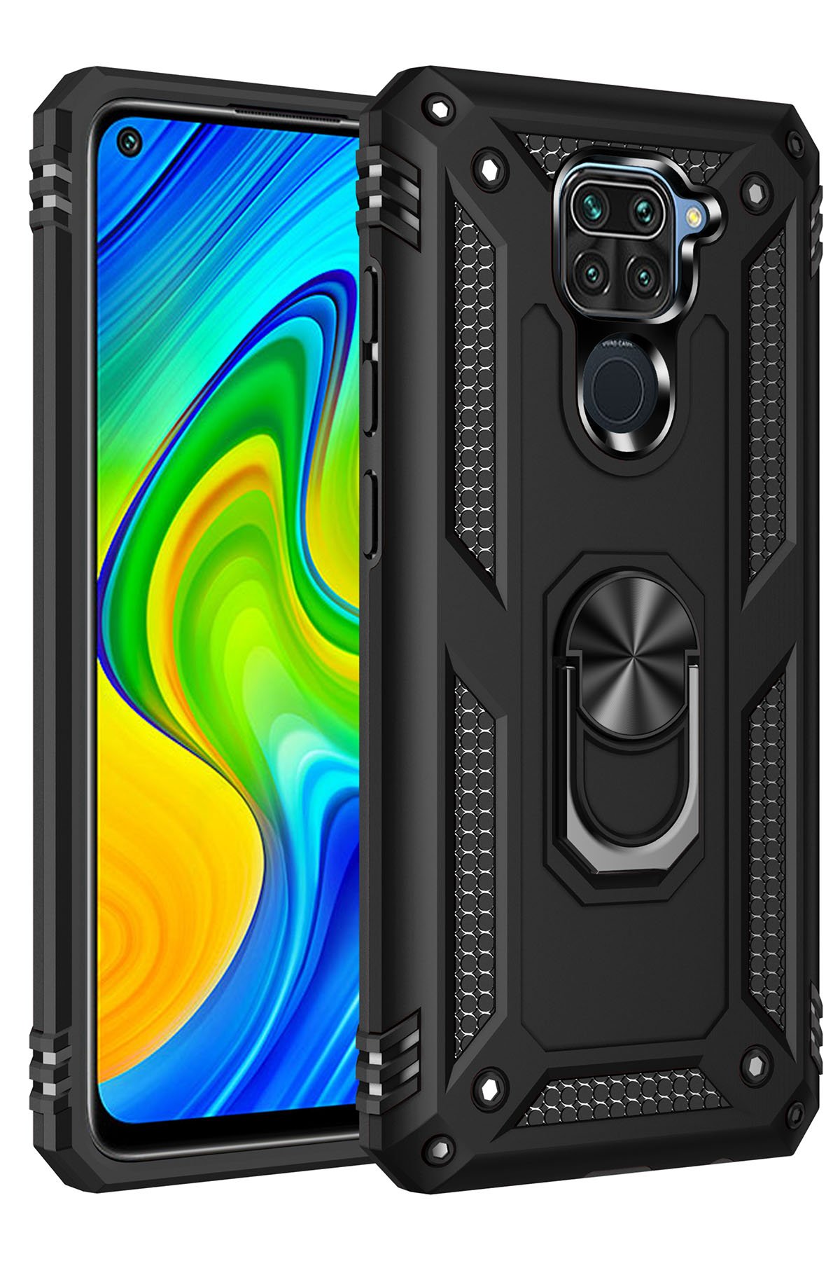 Newface Xiaomi Redmi Note 9 Kılıf Loop Deri Silikon - Siyah