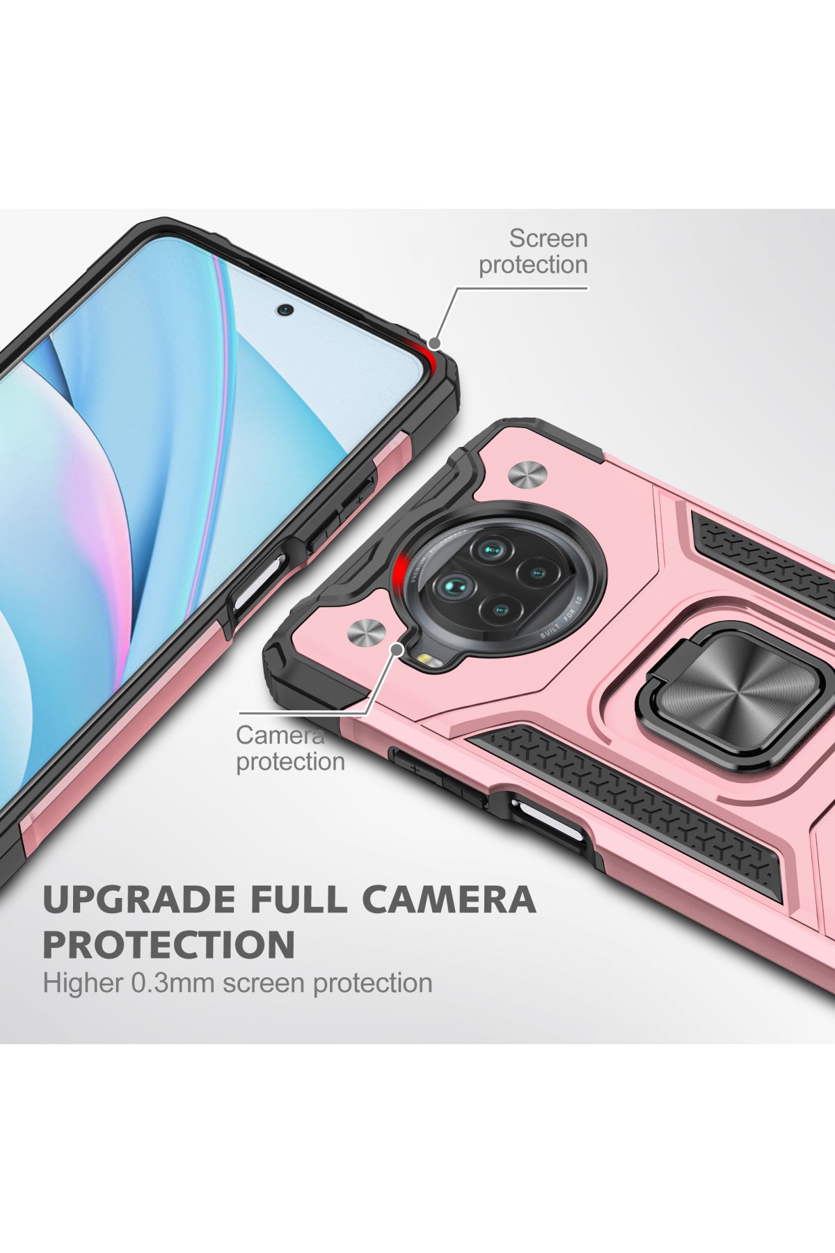 Newface Xiaomi Redmi Note 9 Pro 5G Kılıf Auto Focus Karbon Kapak - Kahverengi