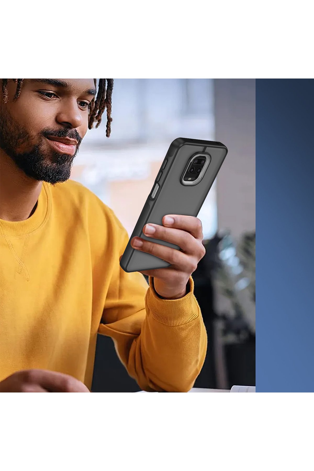 Newface Xiaomi Redmi Note 9 Pro Kılıf Montreal Yüzüklü Silikon Kapak - Lacivert