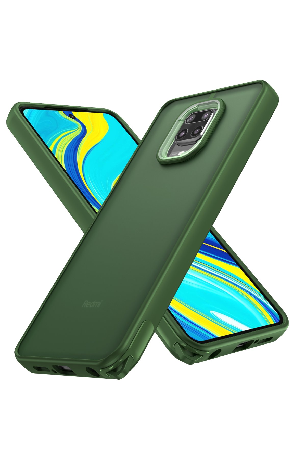 Newface Xiaomi Redmi Note 9 Pro Kılıf Pars Lens Yüzüklü Silikon - Kırmızı