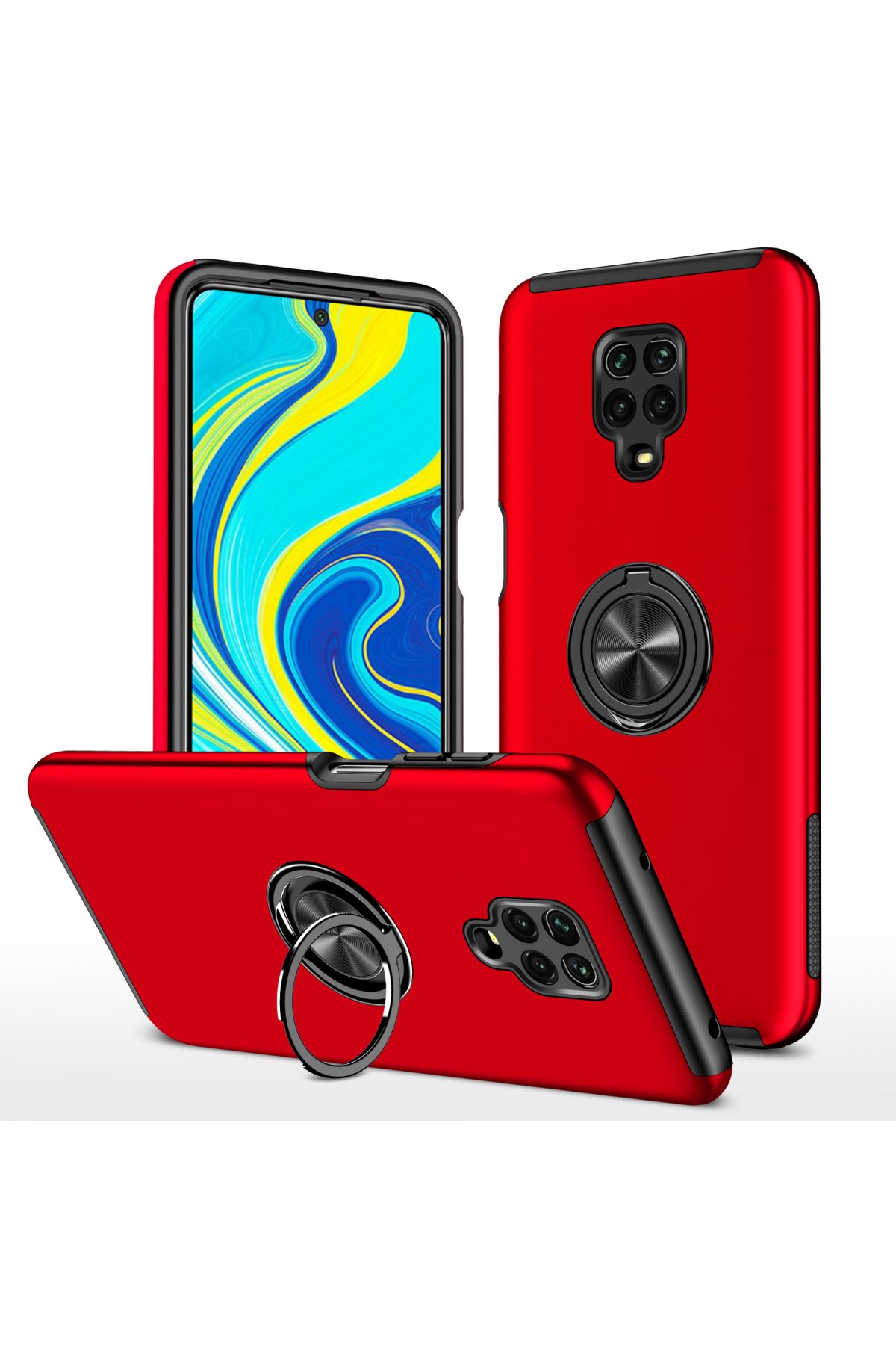 Newface Xiaomi Redmi Note 9 Pro Kılıf Zuma Kartvizitli Yüzüklü Silikon - Pembe