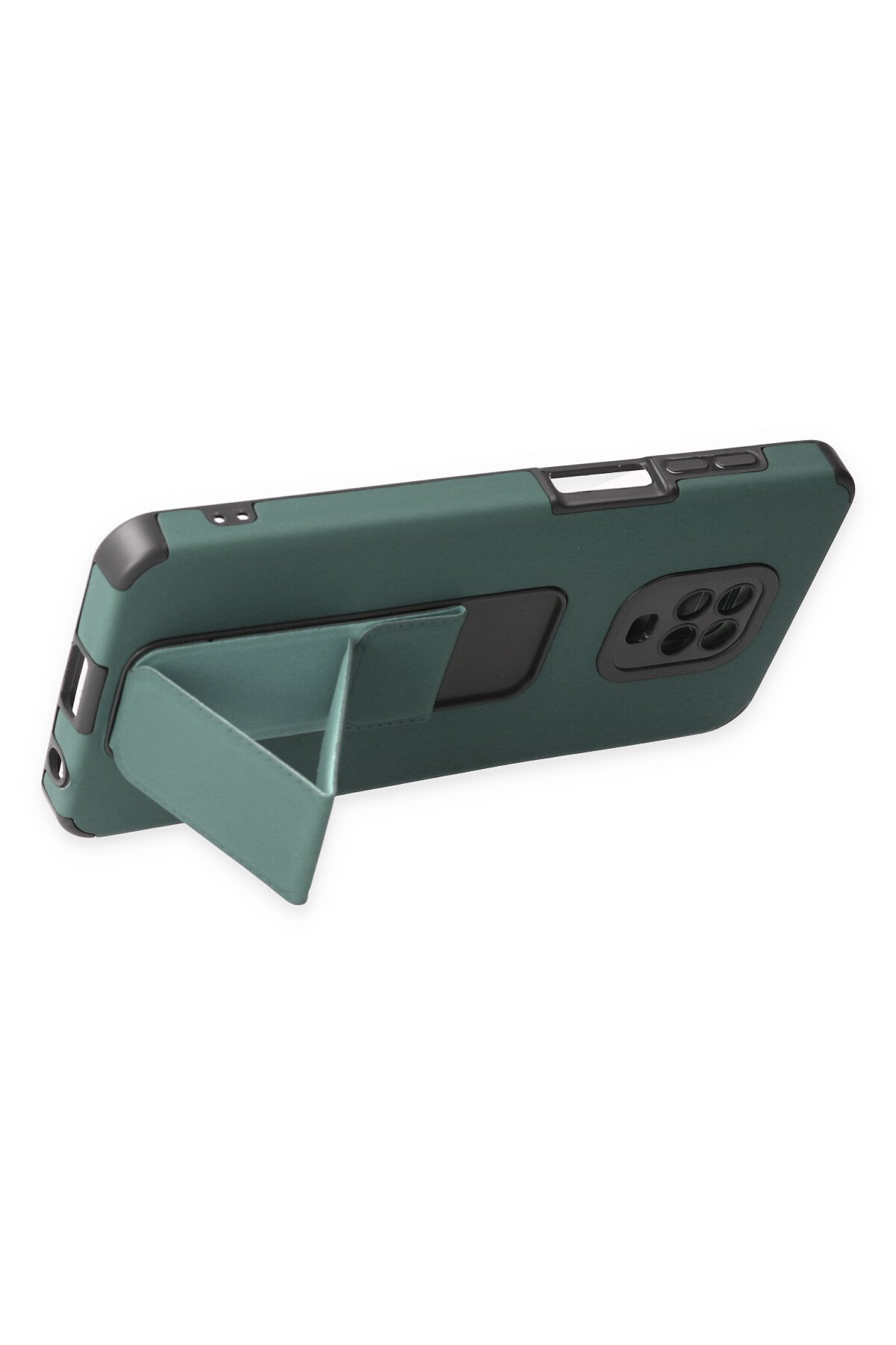 Newface Xiaomi Redmi Note 9 Pro Kılıf Razer Lensli Silikon - Siyah