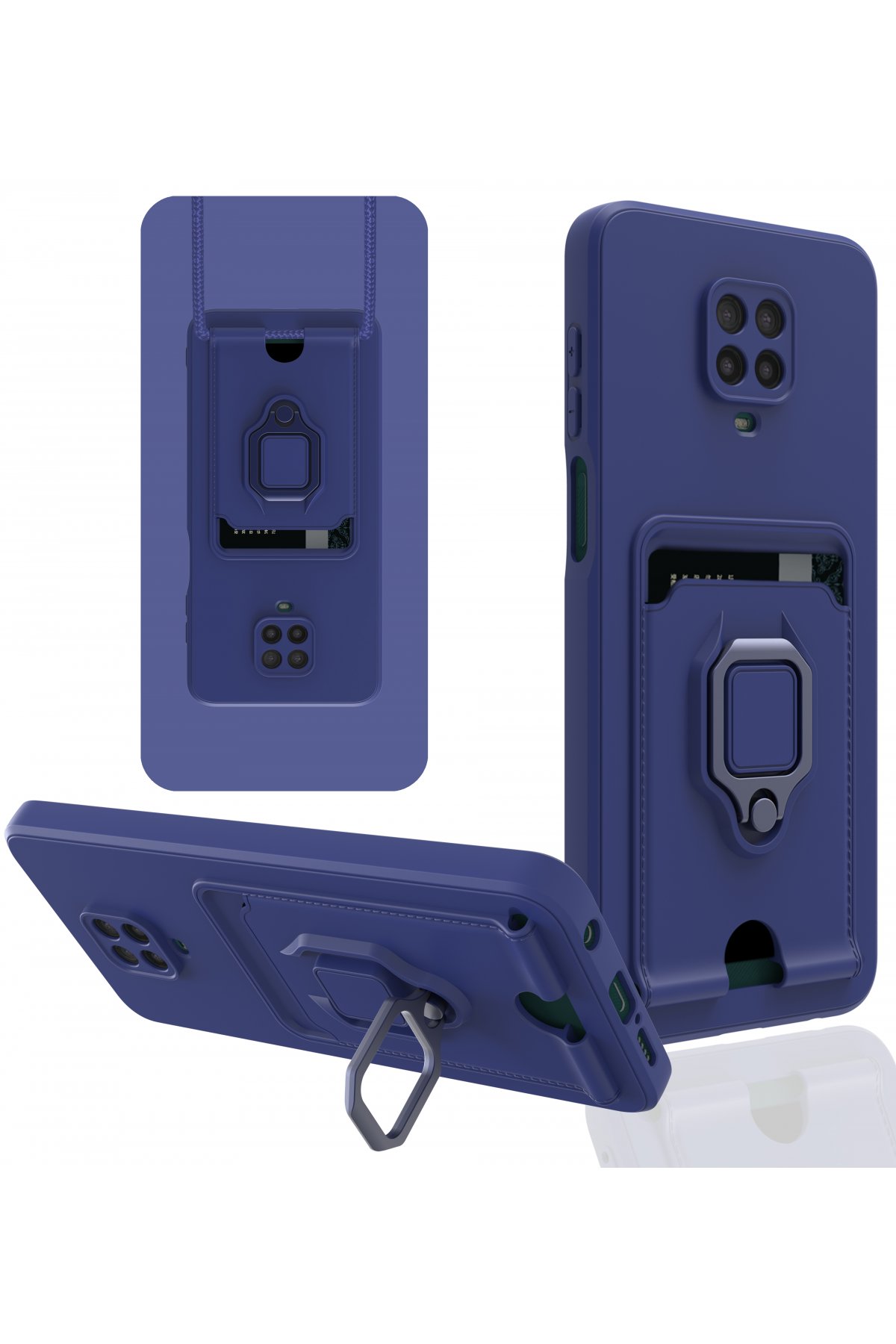Newface Xiaomi Redmi Note 9 Pro Kılıf Razer Lensli Silikon - Yeşil