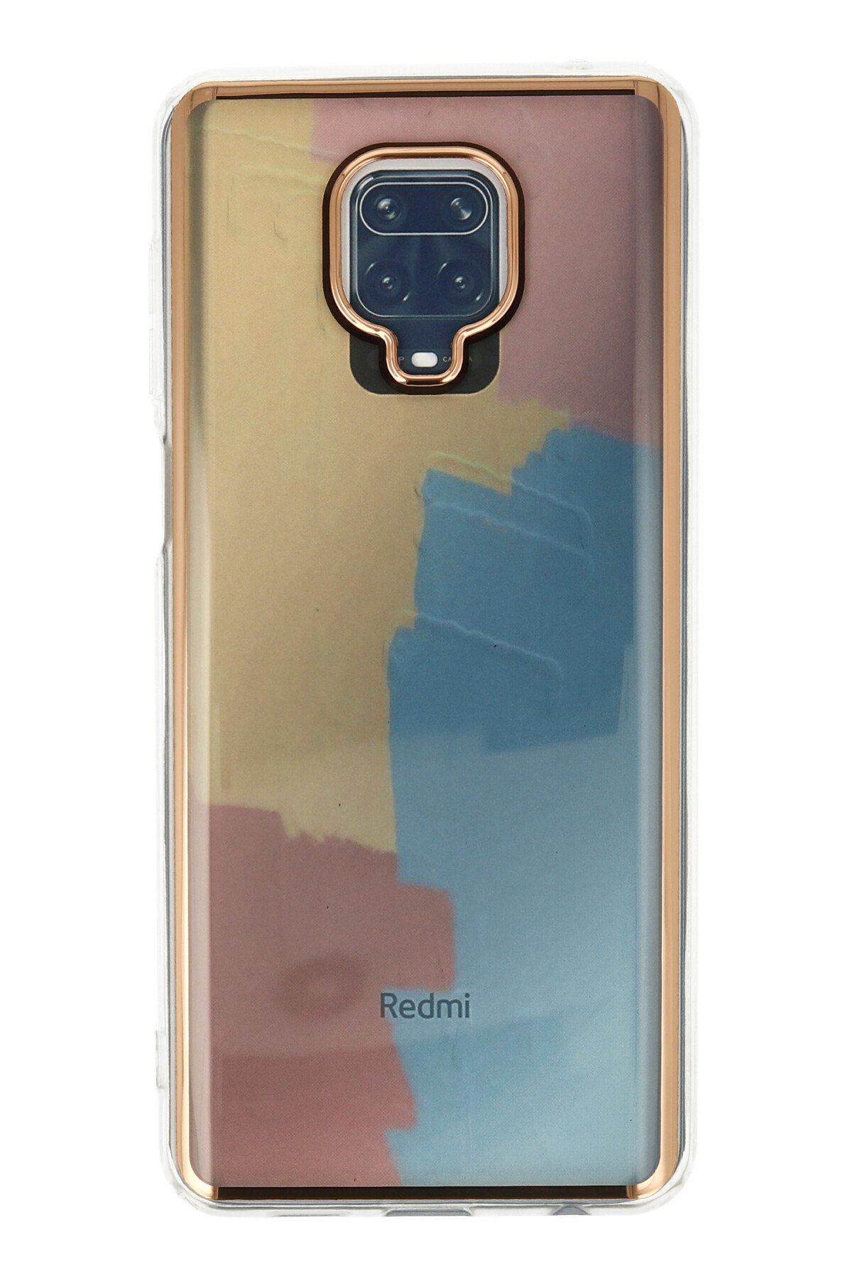 Newface Xiaomi Redmi Note 9S Kılıf Razer Lensli Silikon - Gold