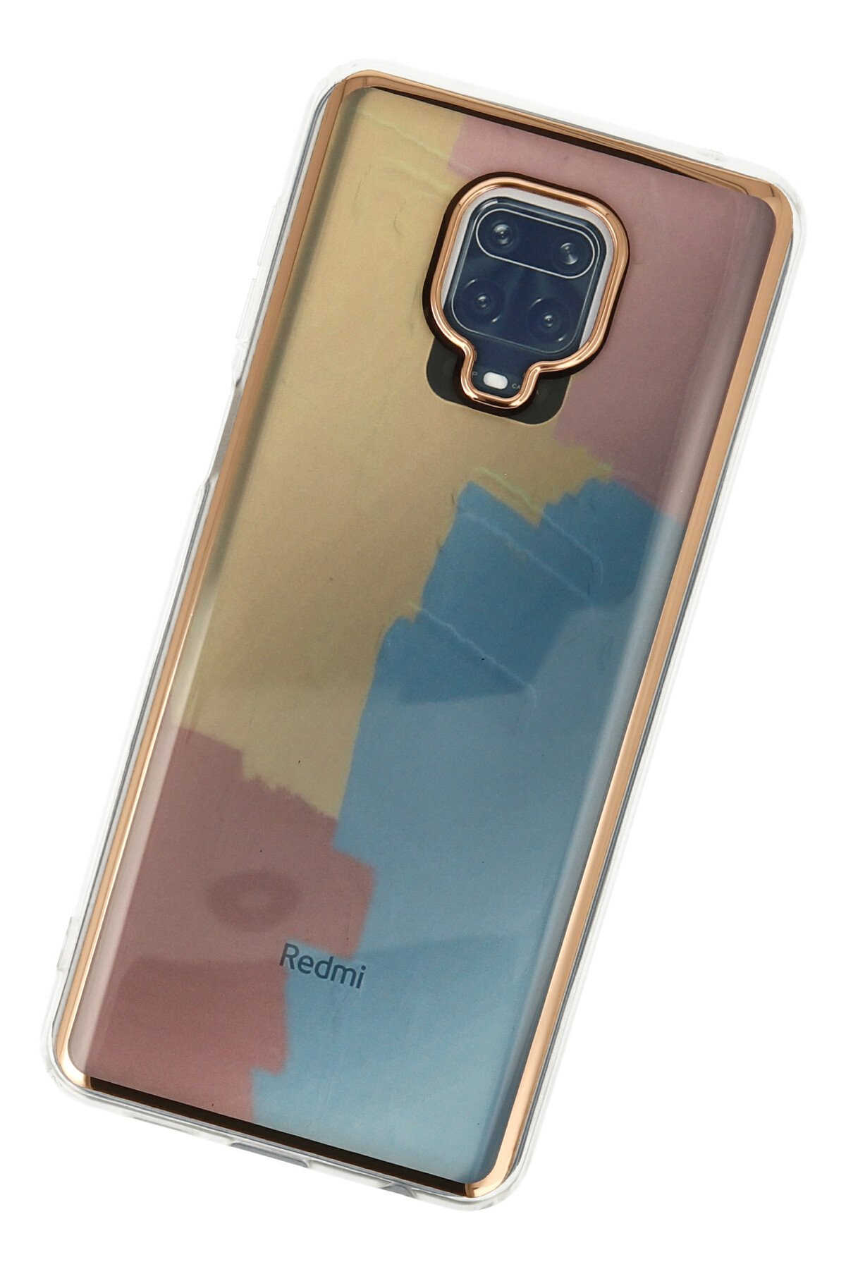 Newface Xiaomi Redmi Note 9S Kılıf Razer Lensli Silikon - Gold