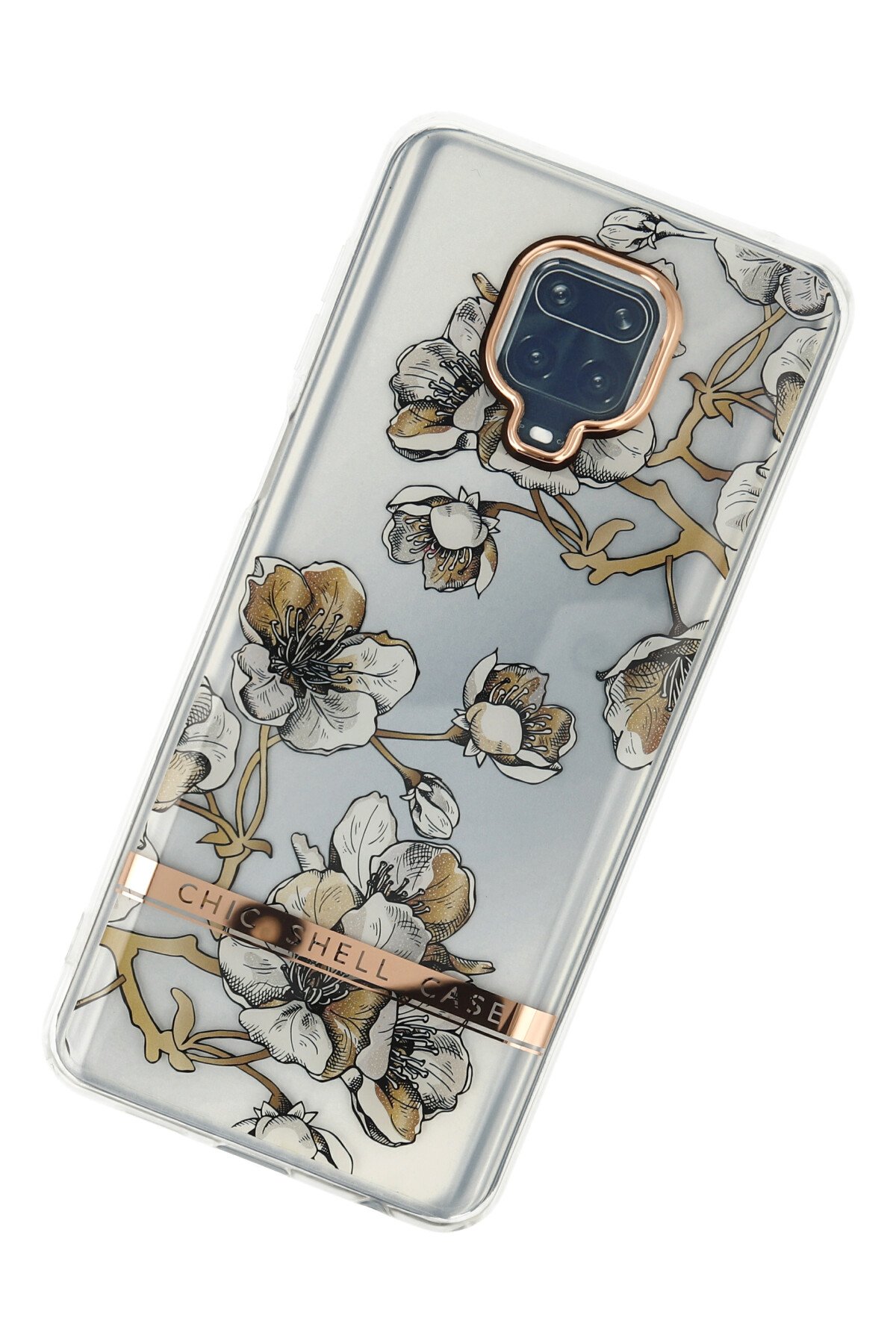 Newface Xiaomi Redmi Note 9S Kılıf Montreal Yüzüklü Silikon Kapak - Siyah