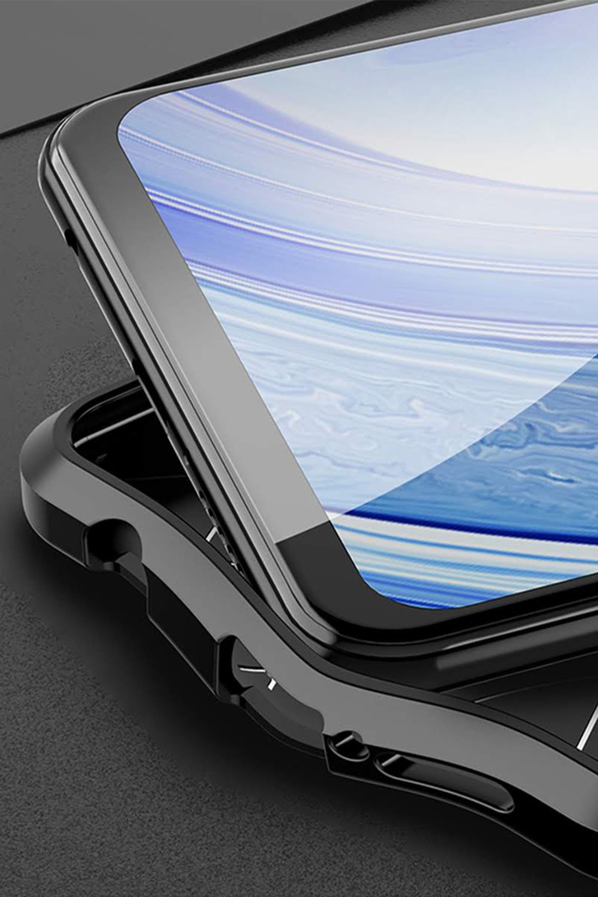 Newface Xiaomi Redmi Note 9S Kılıf Pars Lens Yüzüklü Silikon - Lacivert
