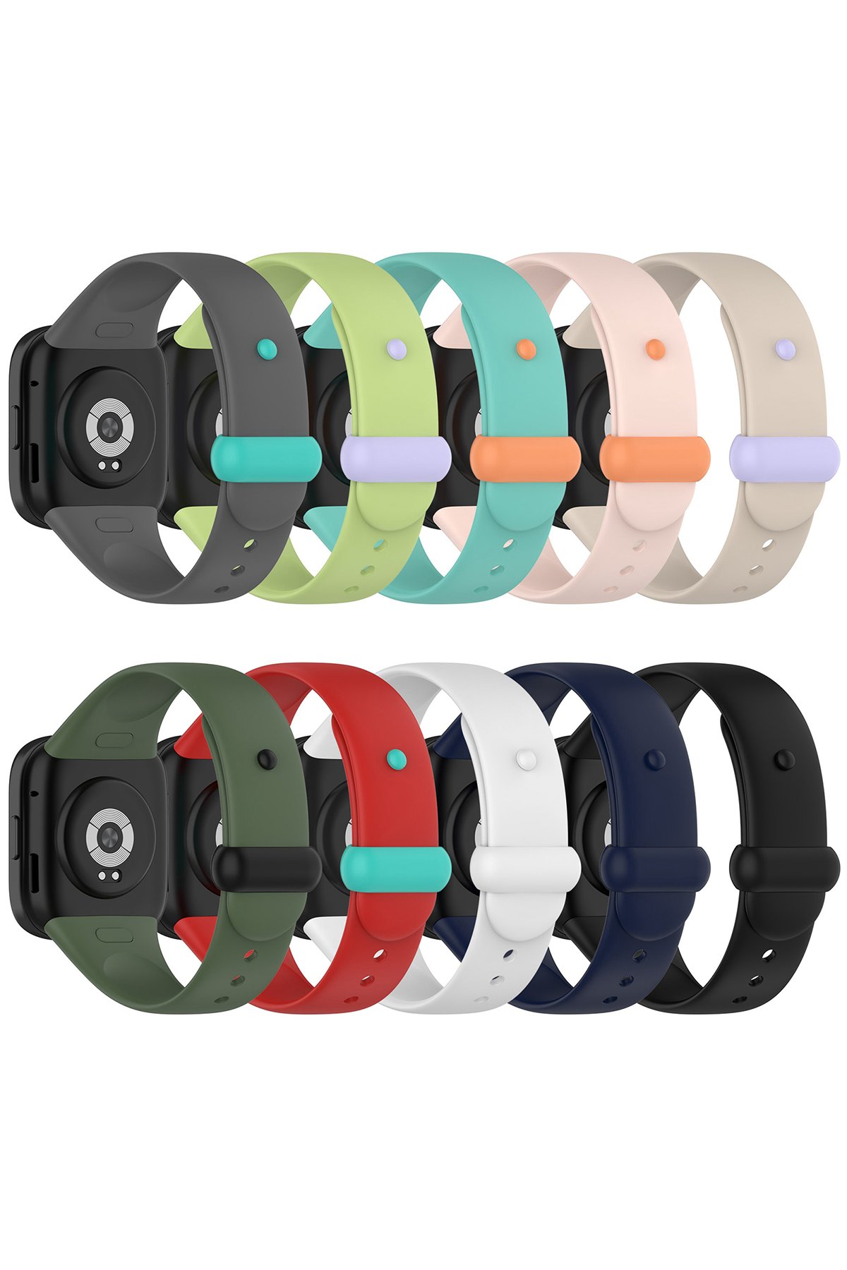 Newface Xiaomi Redmi Watch 3 Spor Delikli Kordon - Turkuaz-Beyaz