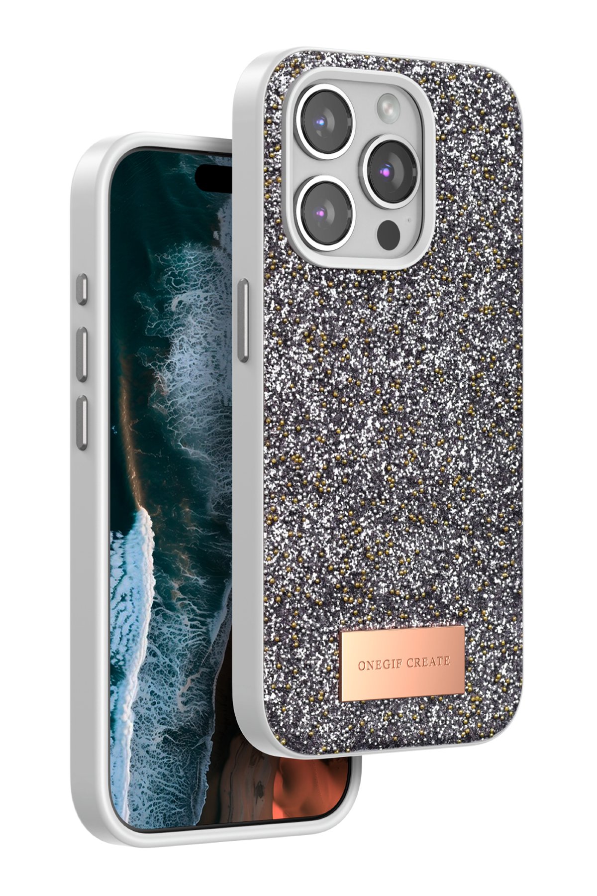 Onegif iPhone 14 Pro Flower Series Magsafe Kapak - Siyah