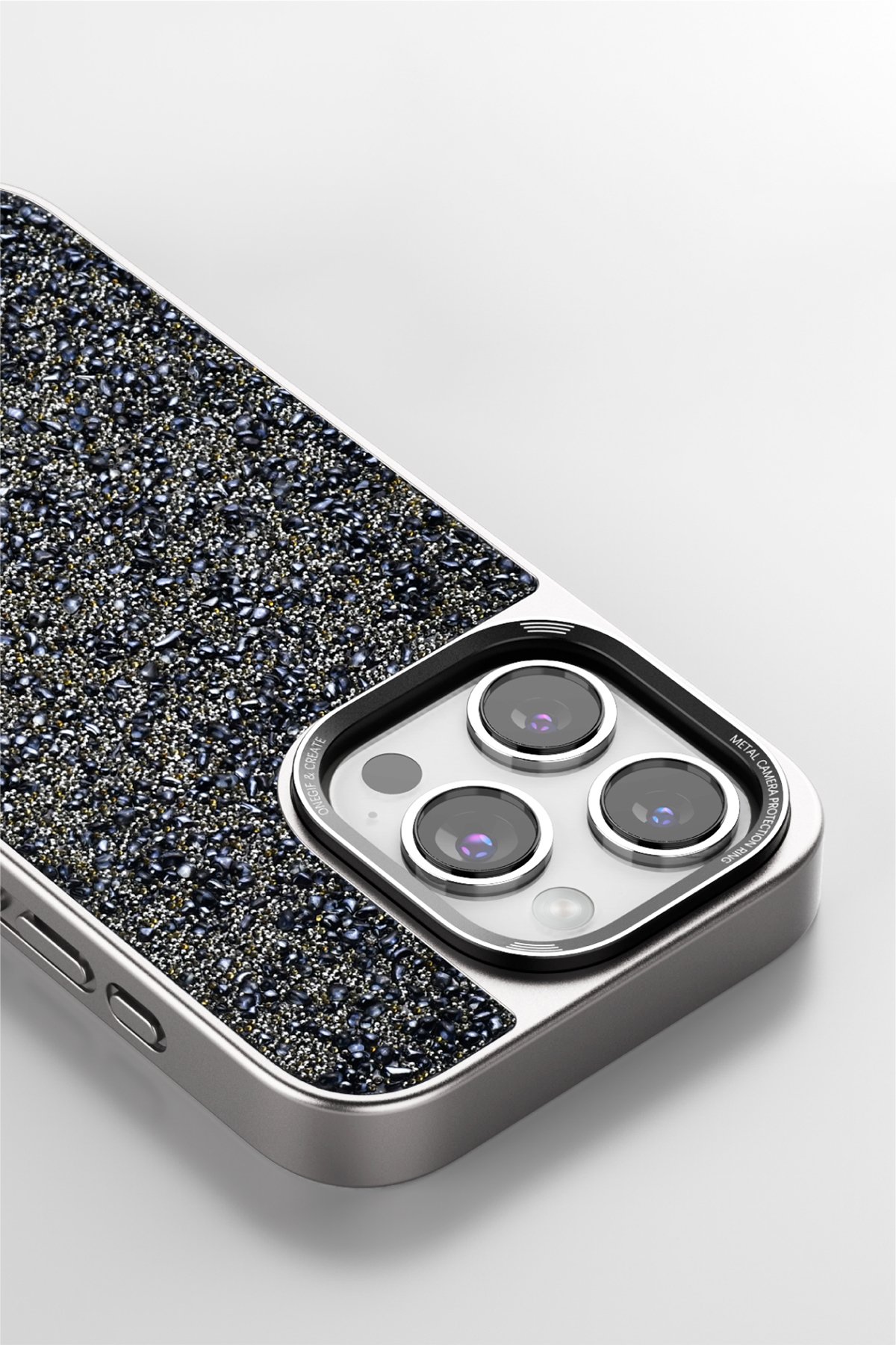 Onegif iPhone 14 Pro Bright Simli Kapak - Siyah