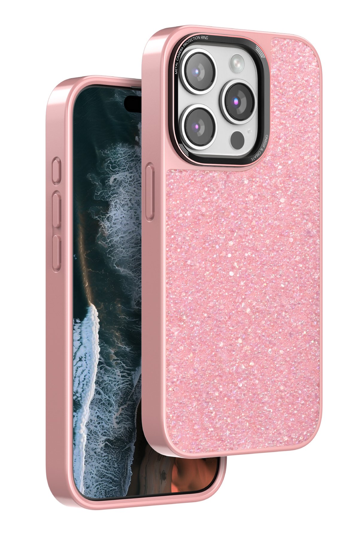 Onegif iPhone 14 Pro Max Bright Simli Kapak - Derin Mor