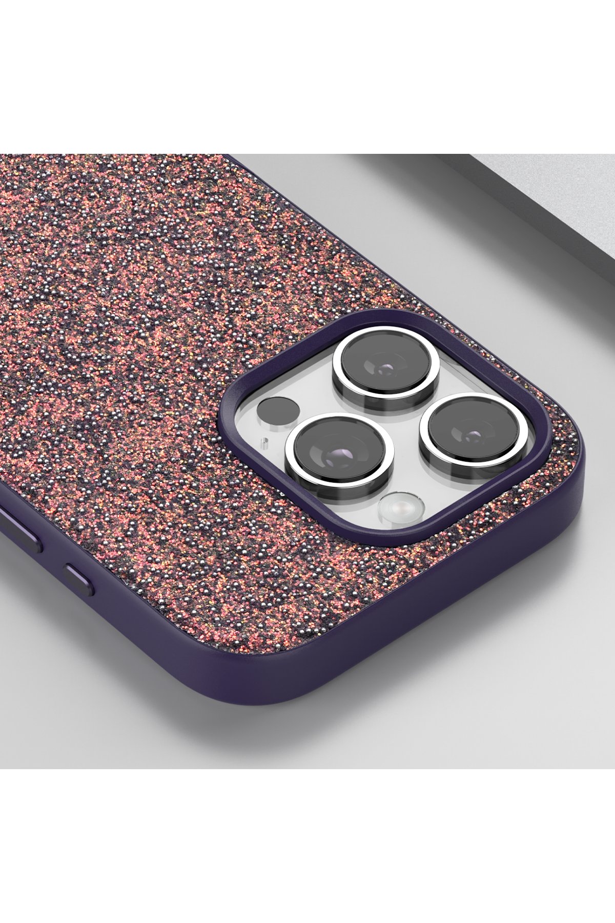 Onegif iPhone 16 Bright Simli Kapak - Derin Mor