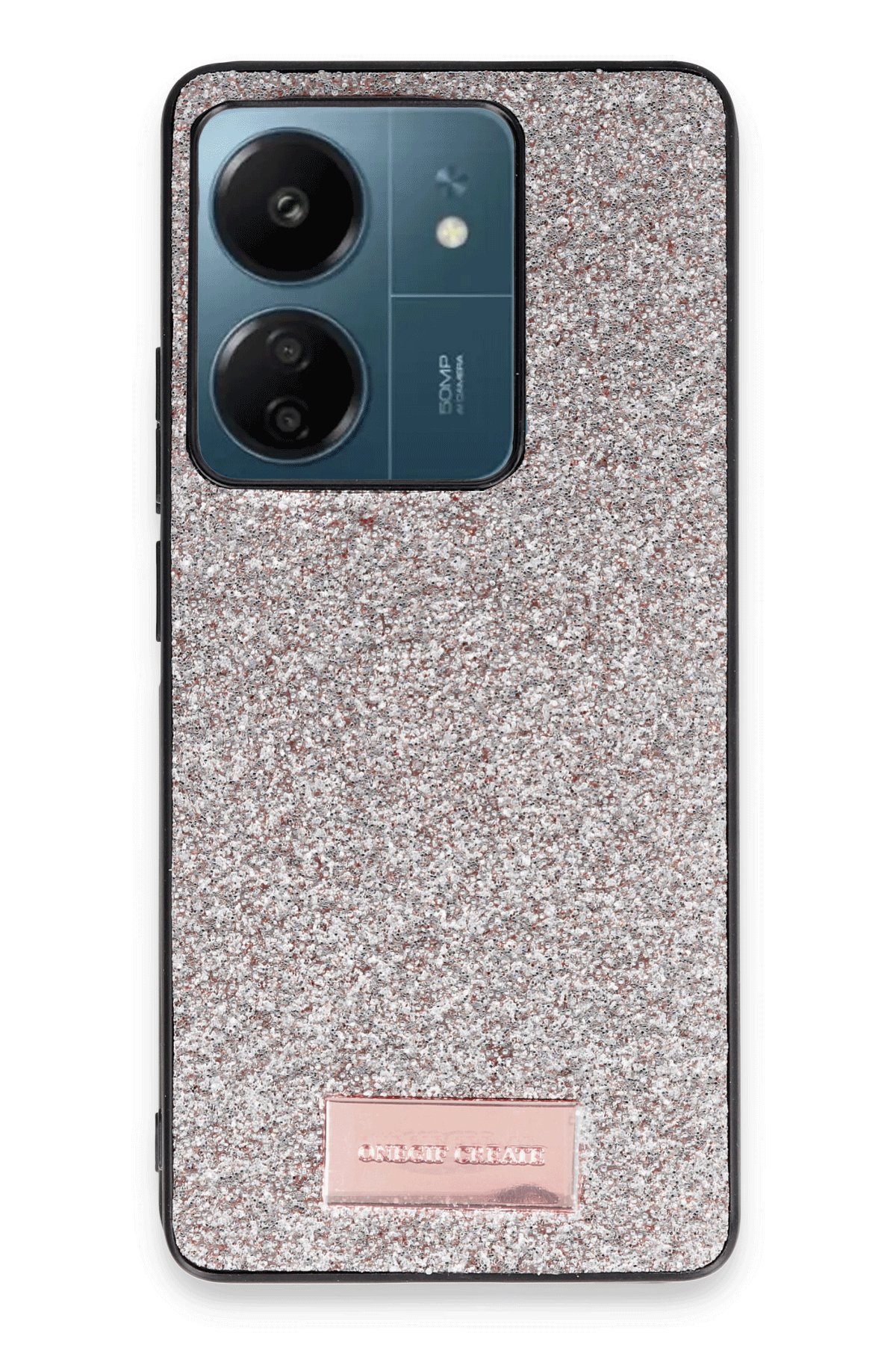 Onegif Xiaomi Redmi 13C Bright Simli Kapak - Siyah