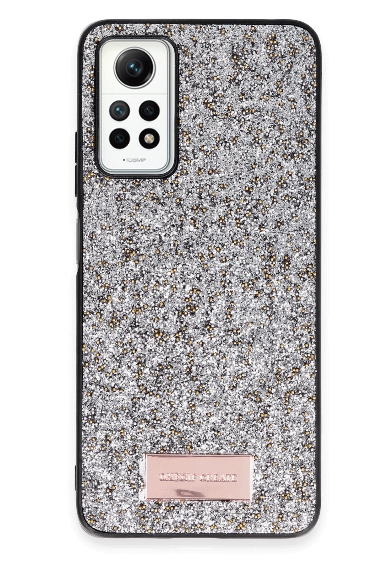 Onegif Xiaomi Redmi Note 12 Pro 4G Bright Simli Kapak - Gold