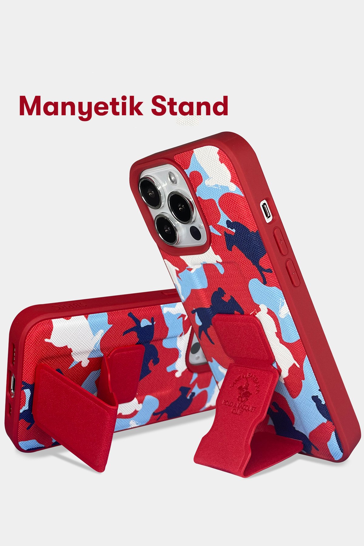 Santa Barbara Polo Racquet Club iPhone 13 Pro Parker Stand Kapak - Mavi