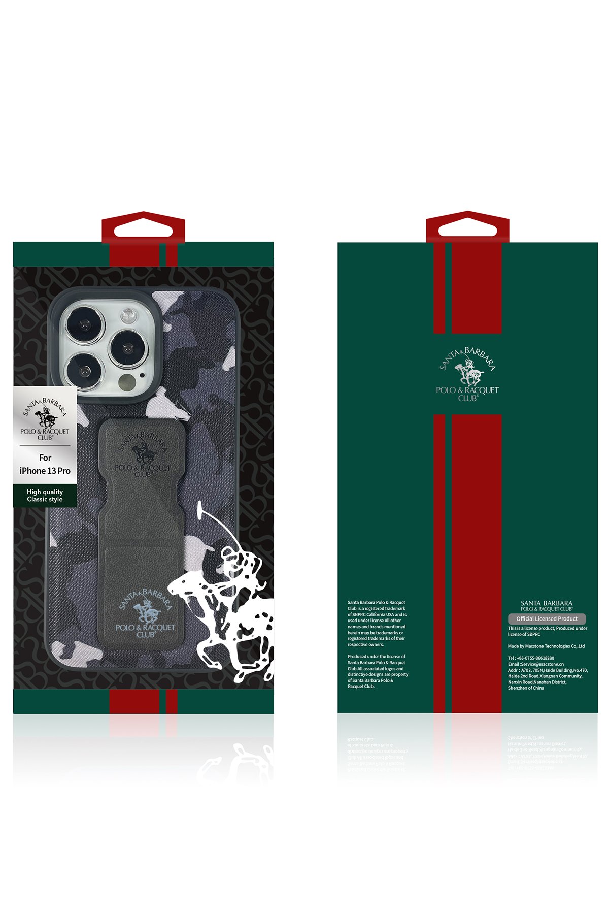 Santa Barbara Polo Racquet Club iPhone 13 Pro Parker Stand Kapak - Mavi