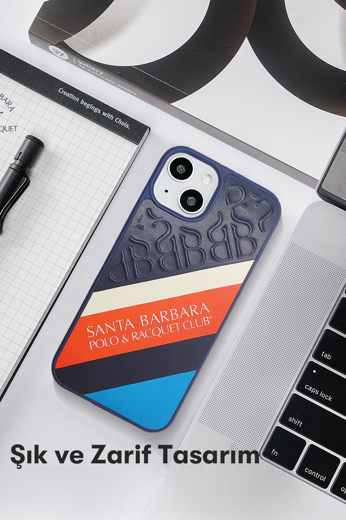 Santa Barbara Polo Racquet Club iPhone 13 Pro Jockey Deri Kapak - Kırmızı