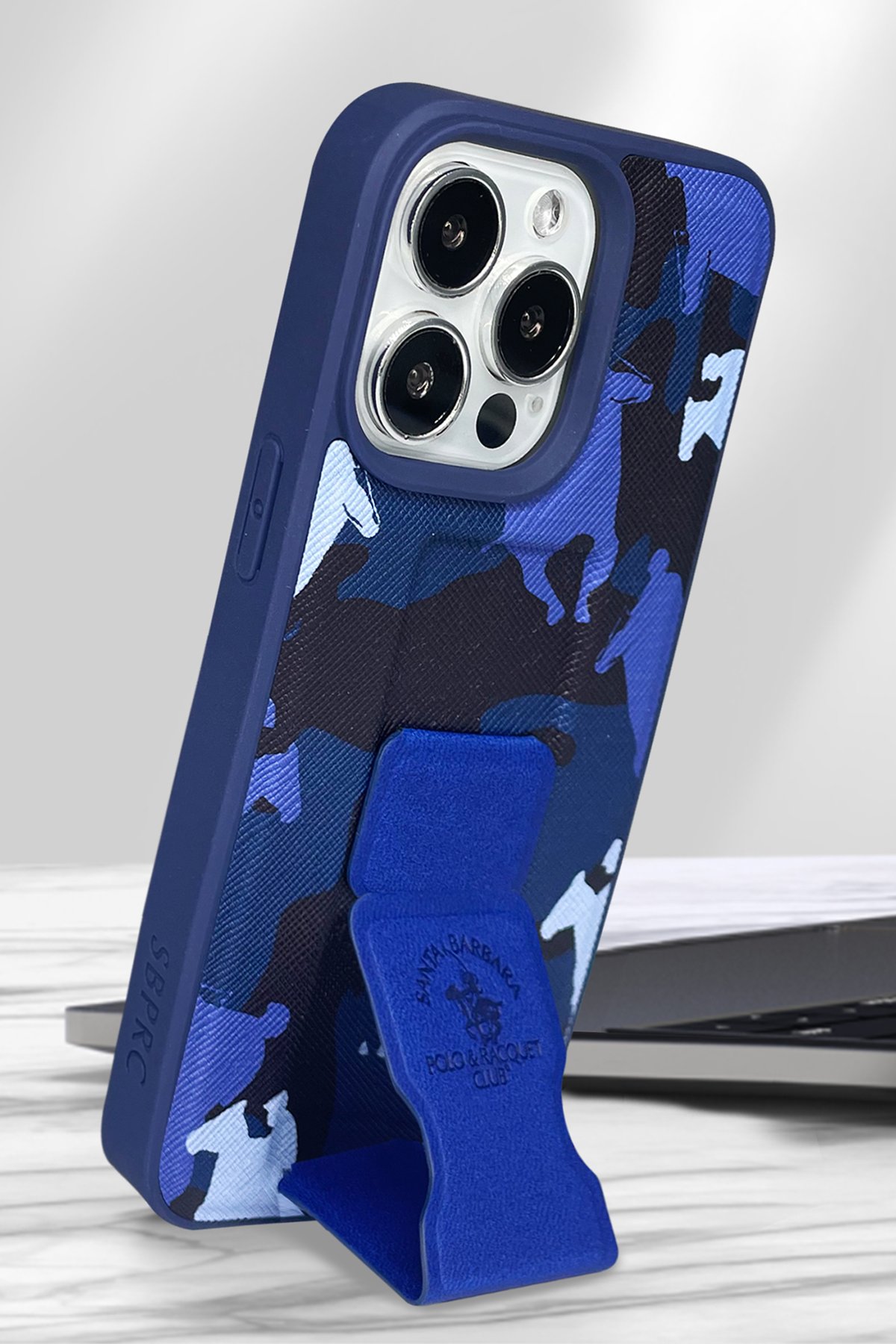 Santa Barbara Polo Racquet Club iPhone 13 Pro Max Enos Standlı Kapak - Yeşil