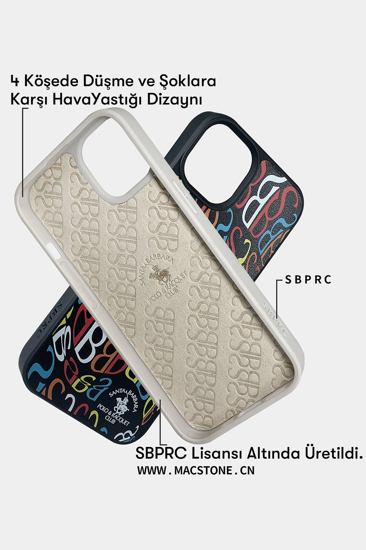 Santa Barbara Polo Racquet Club iPhone 13 Pro Max Enos Standlı Kapak - Gri
