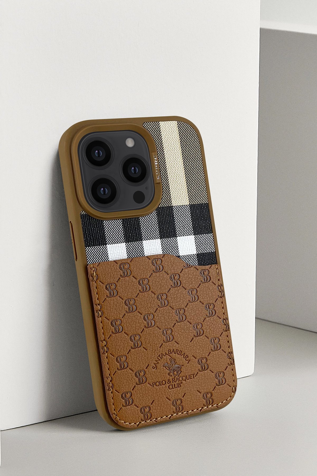 Santa Barbara Polo Racquet Club iPhone 14 Knight Deri Kapak - Kırmızı