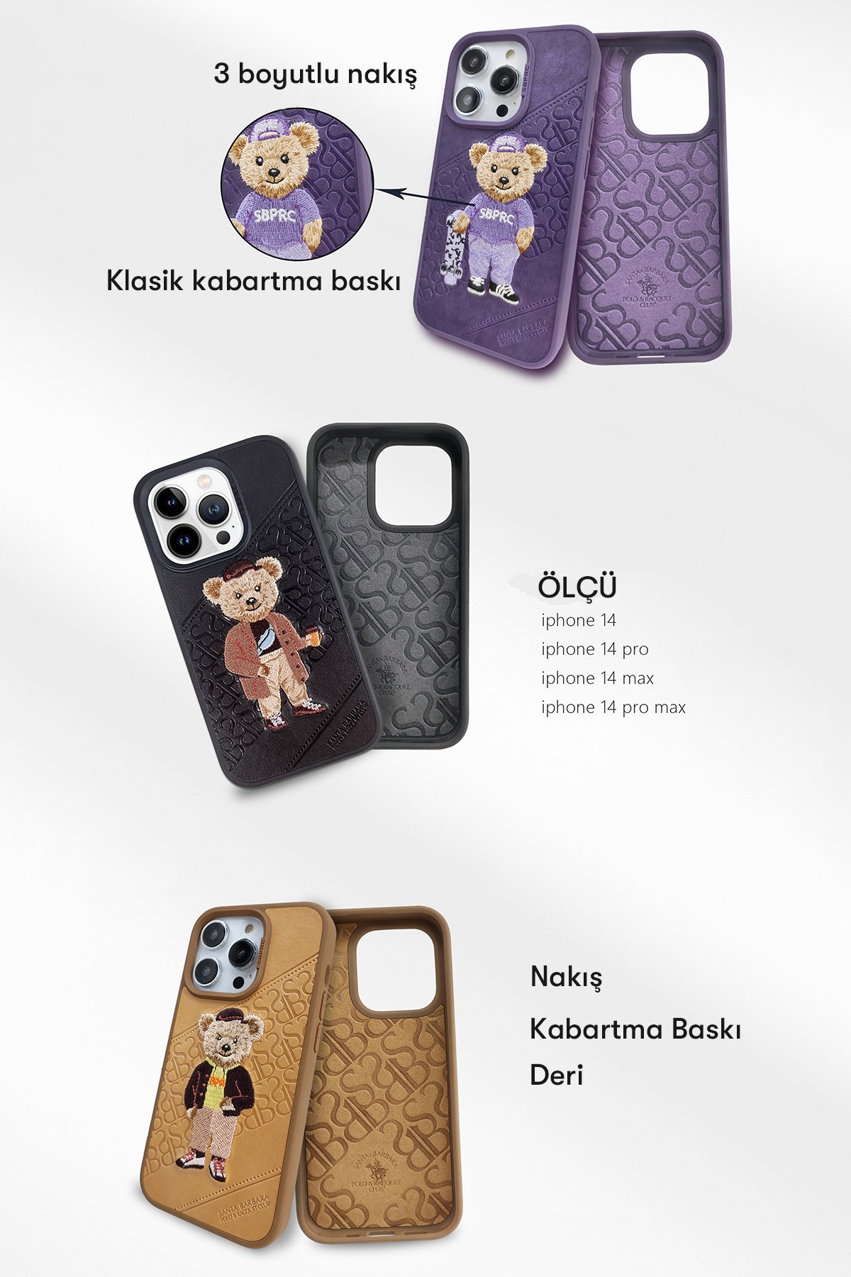 Santa Barbara Polo Racquet Club iPhone 14 Pro 3D Premium Cam Ekran Koruyucu - Siyah