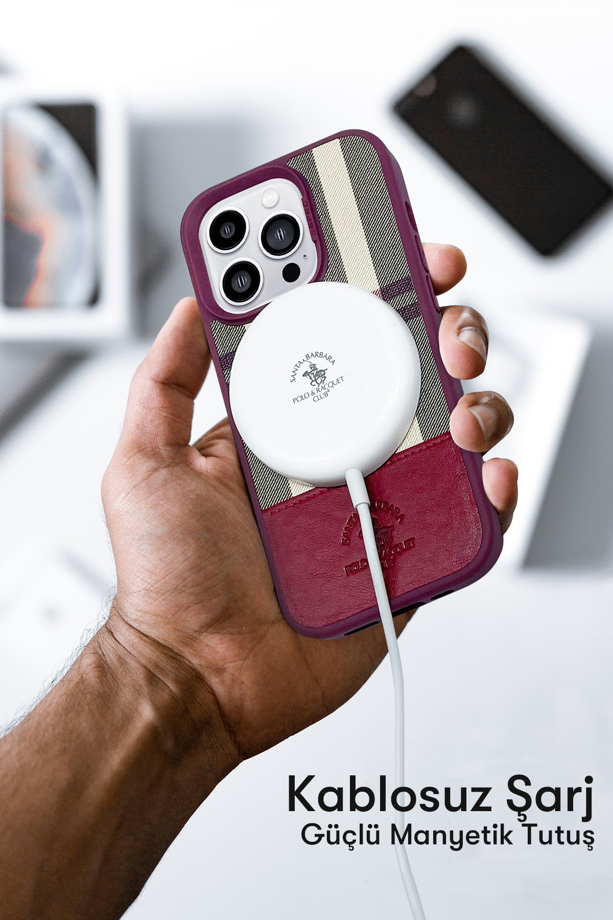 Santa Barbara Polo Racquet Club iPhone 14 Pro Cyril Magsafe Kapak - Siyah