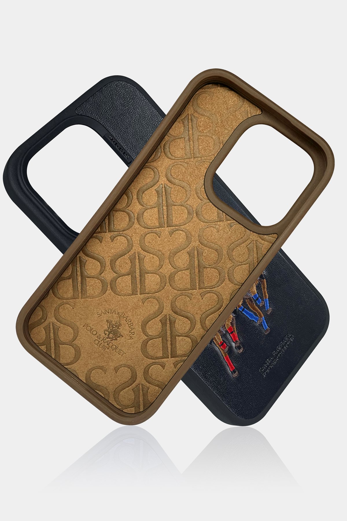 Santa Barbara Polo Racquet Club iPhone 14 Pro Plaid Kartvizitli Kapak - Kırmızı