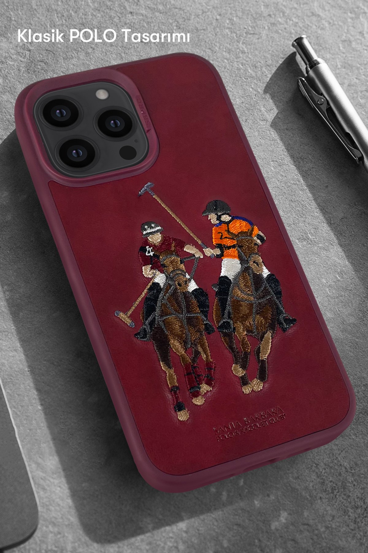Santa Barbara Polo Racquet Club iPhone 14 Pro Max Alden Kapak - Mor