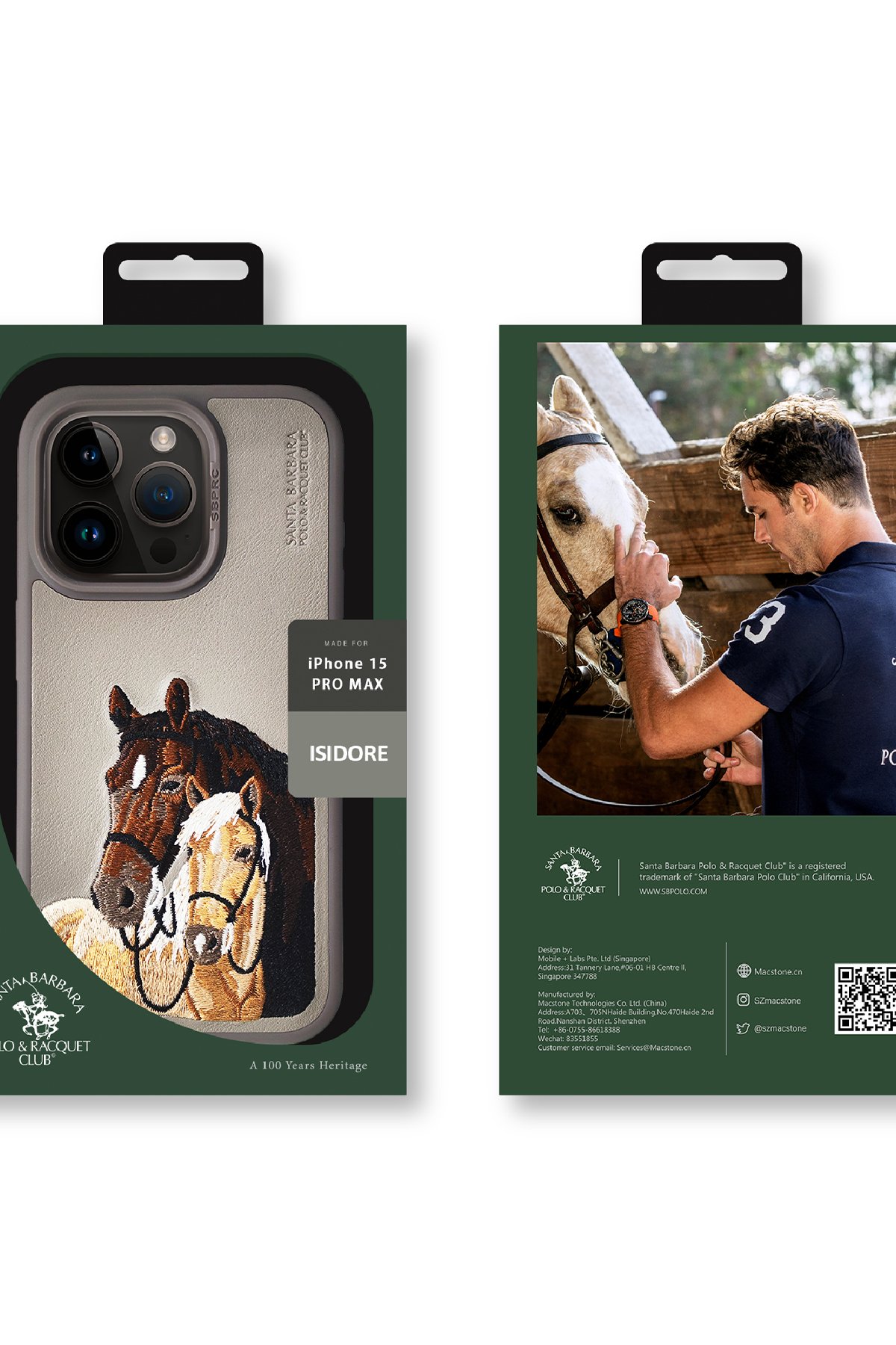 Santa Barbara Polo Racquet Club iPhone 15 Clyde Stand Kapak - Siyah