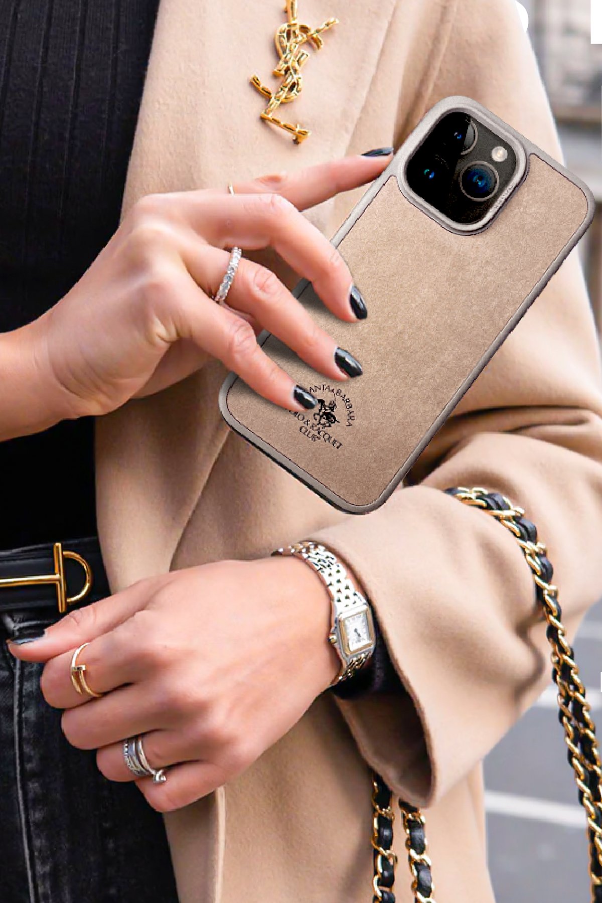 Santa Barbara Polo Racquet Club iPhone 15 Ogden Kapak - Kahverengi