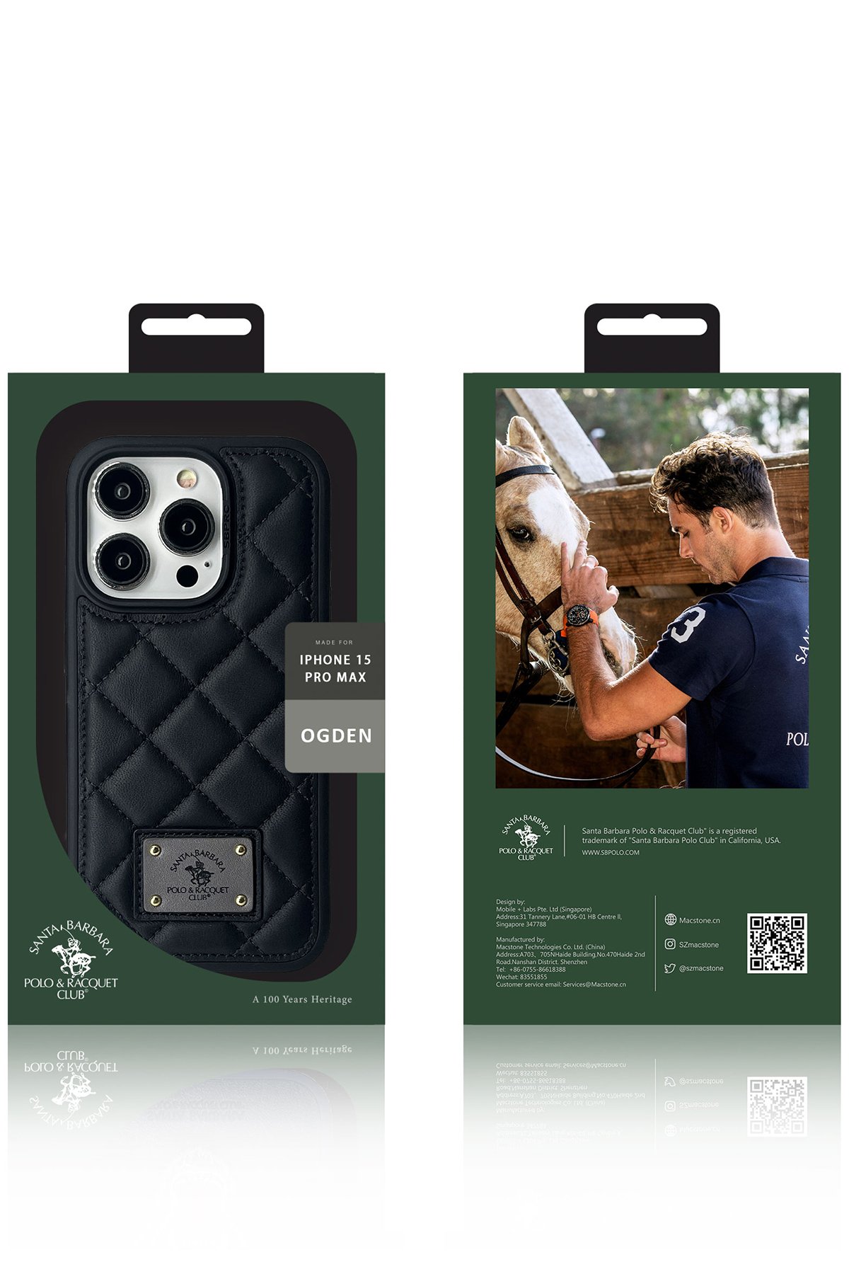 Santa Barbara Polo Racquet Club iPhone 15 Clyde Stand Kapak - Siyah
