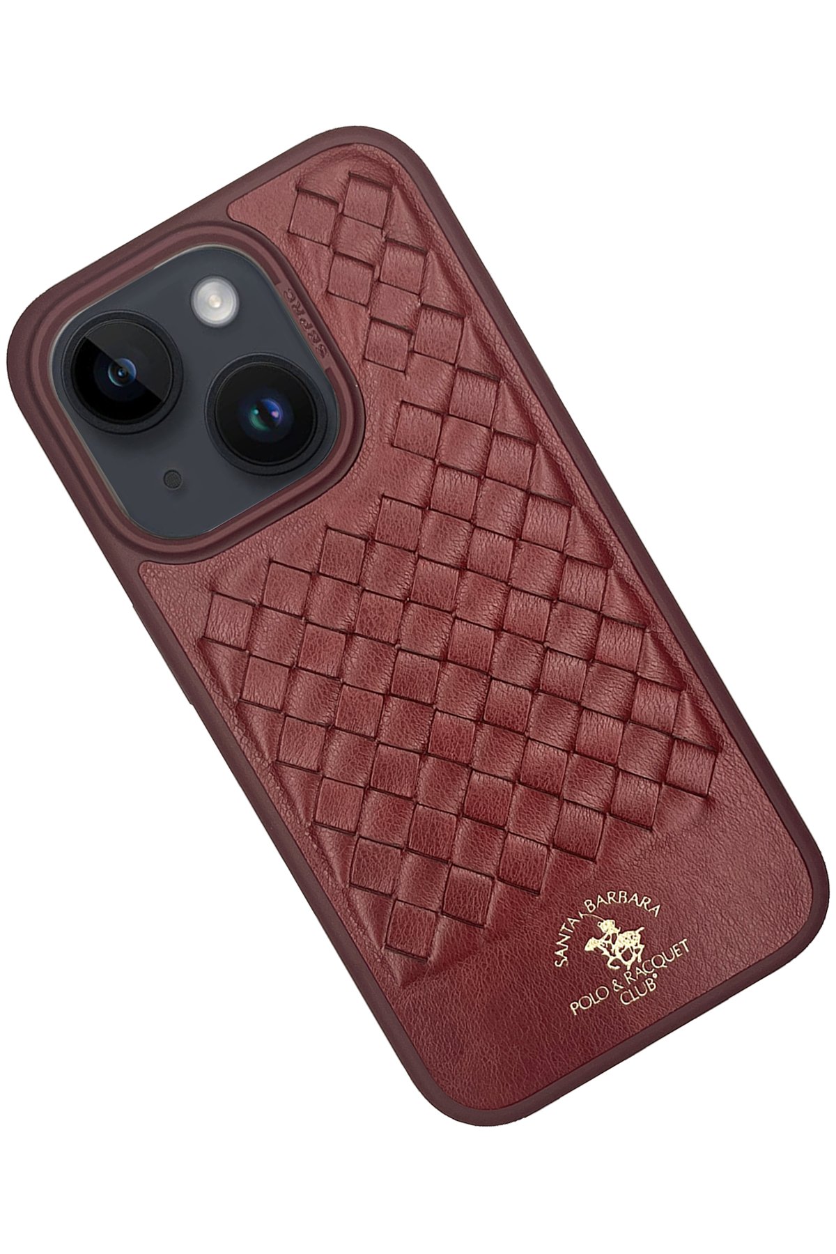Santa Barbara Polo Racquet Club iPhone 15 Plus Knight Deri Kapak - Kırmızı