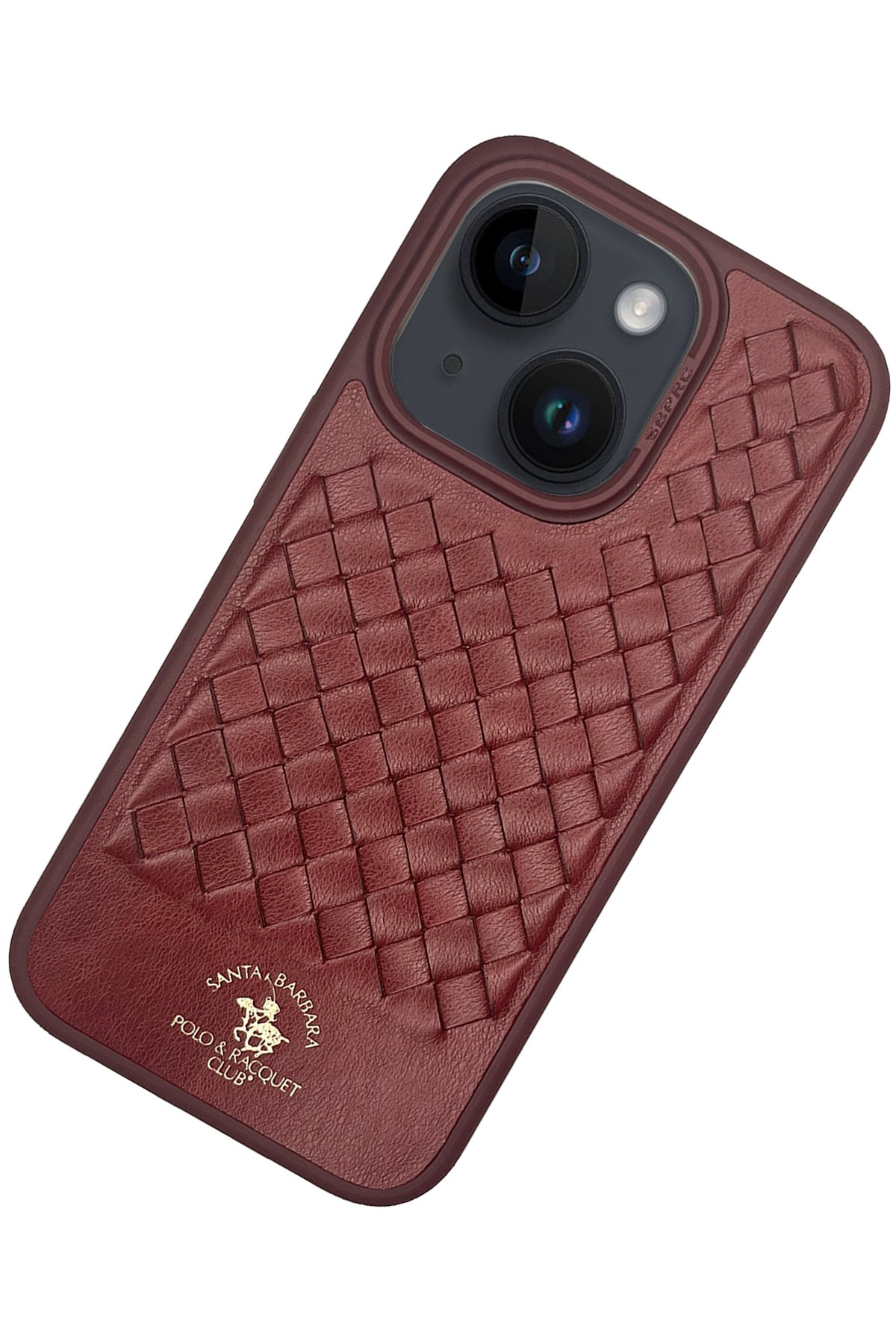 Santa Barbara Polo Racquet Club iPhone 15 Plus Knight Deri Kapak - Kırmızı