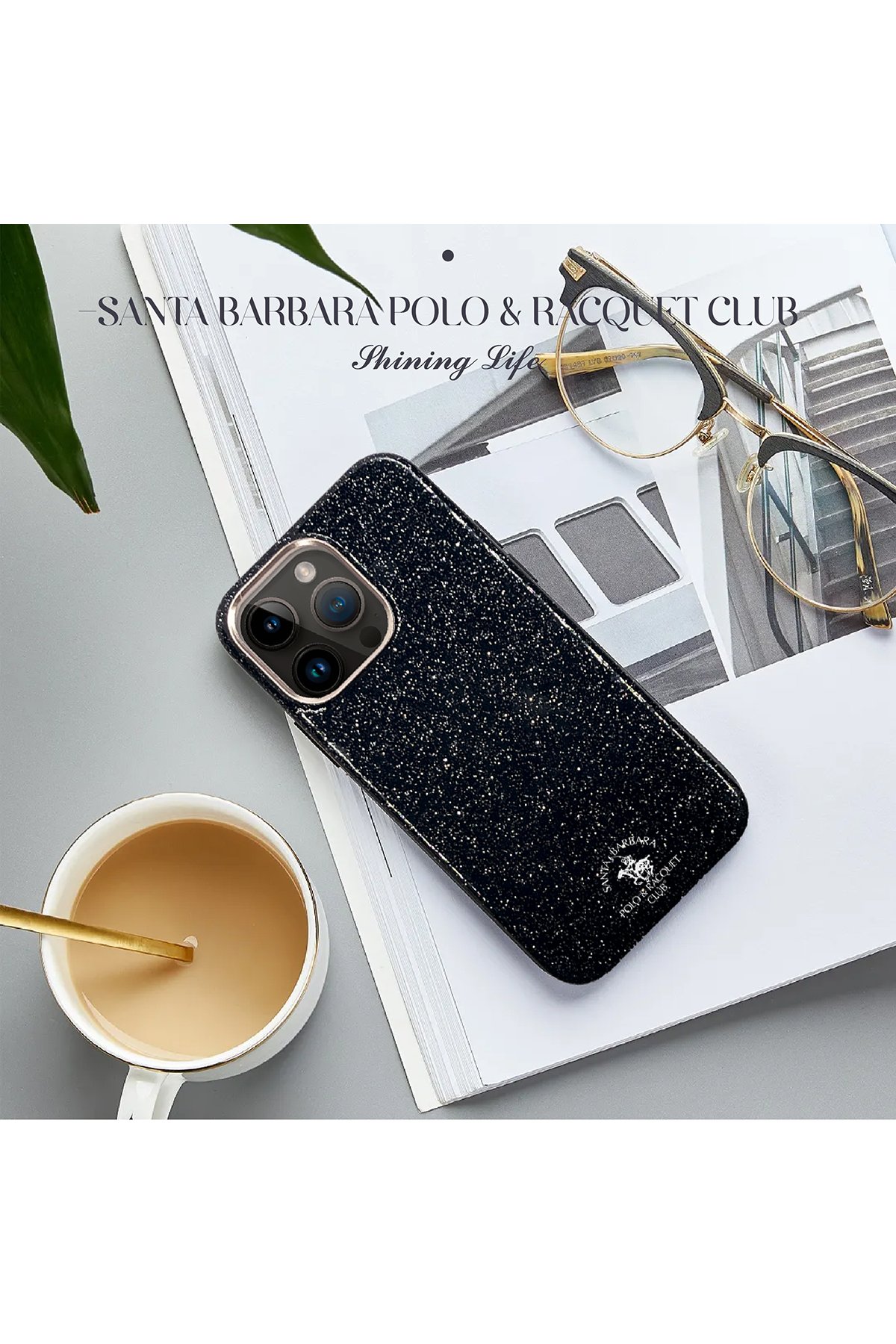 Santa Barbara Polo Racquet Club iPhone 15 Pro Savanna Kapak - Snow Leopard Siyah
