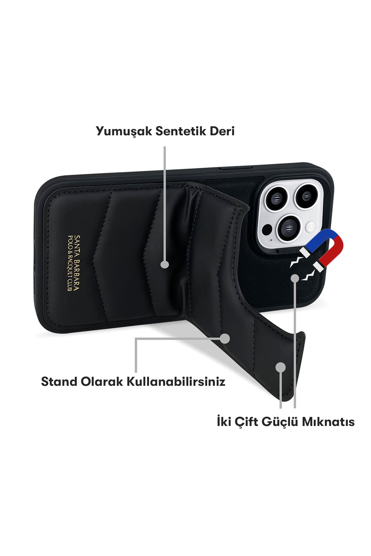 Santa Barbara Polo Racquet Club iPhone 15 Pro Ogden Kapak - Siyah