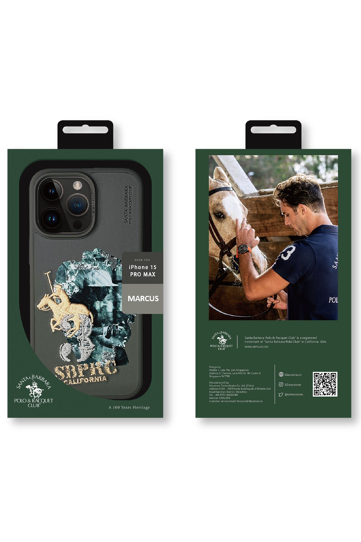 Santa Barbara Polo Racquet Club iPhone 15 Pro Max Myron Magsafe Kapak - Yeşil