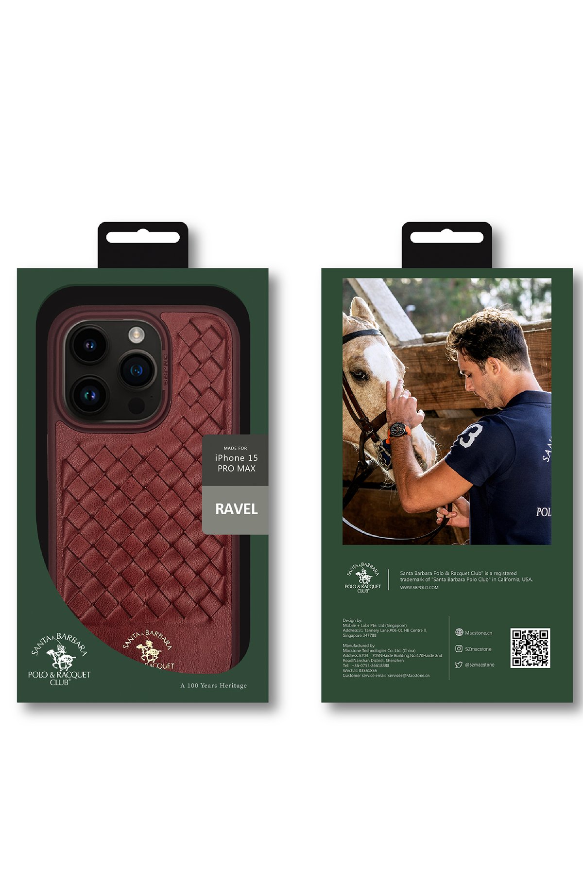 Santa Barbara Polo Racquet Club iPhone 15 Pro Max Clyde Stand Kapak - Kahverengi