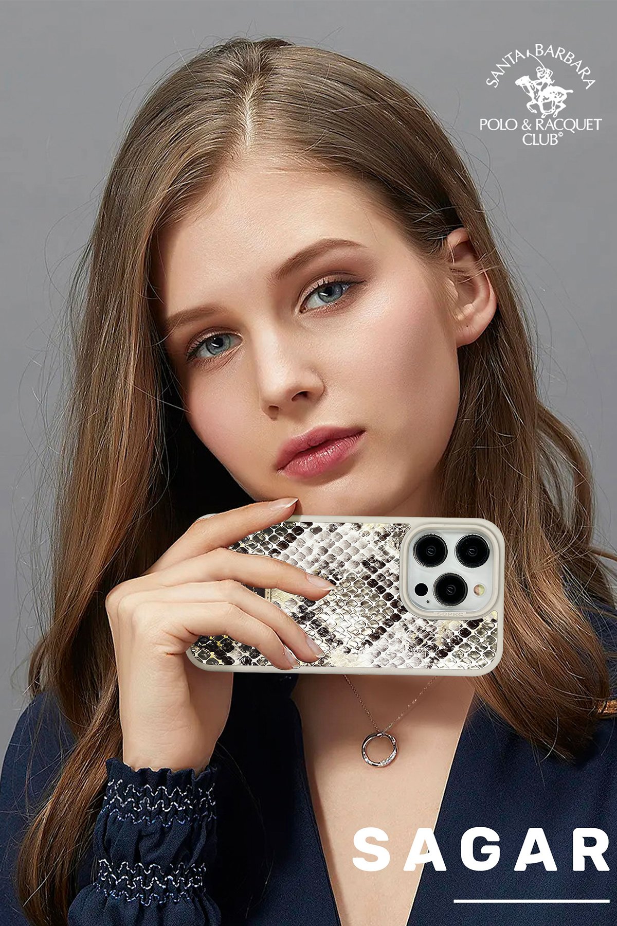 Santa Barbara Polo Racquet Club iPhone 15 Pro Max Patti Kapak - Titan Gri