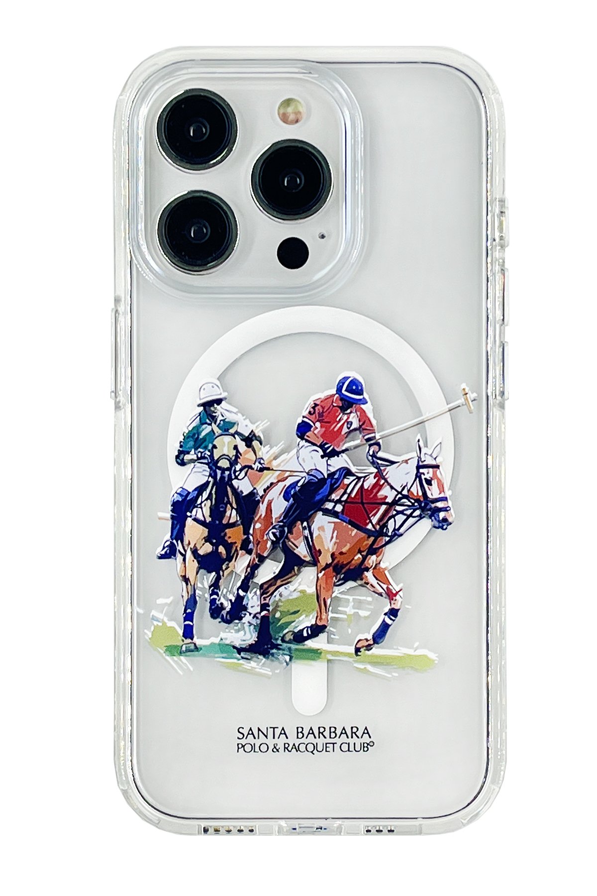 Santa Barbara Polo Racquet Club iPhone 15 Pro Elvis Karbon Magsafe Kapak - Siyah
