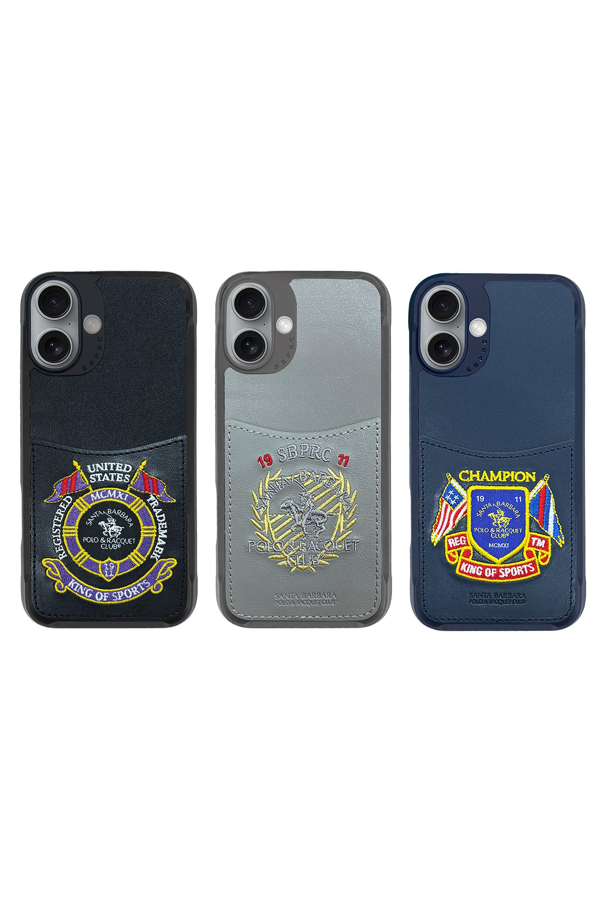 Santa Barbara Polo Racquet Club iPhone 16 Knight Deri Kapak - Siyah