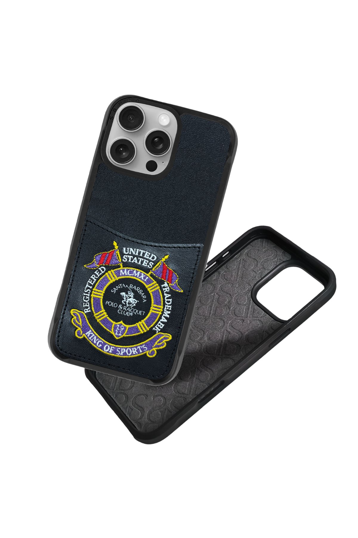 Santa Barbara Polo Racquet Club iPhone 16 Knight Deri Kapak - Siyah