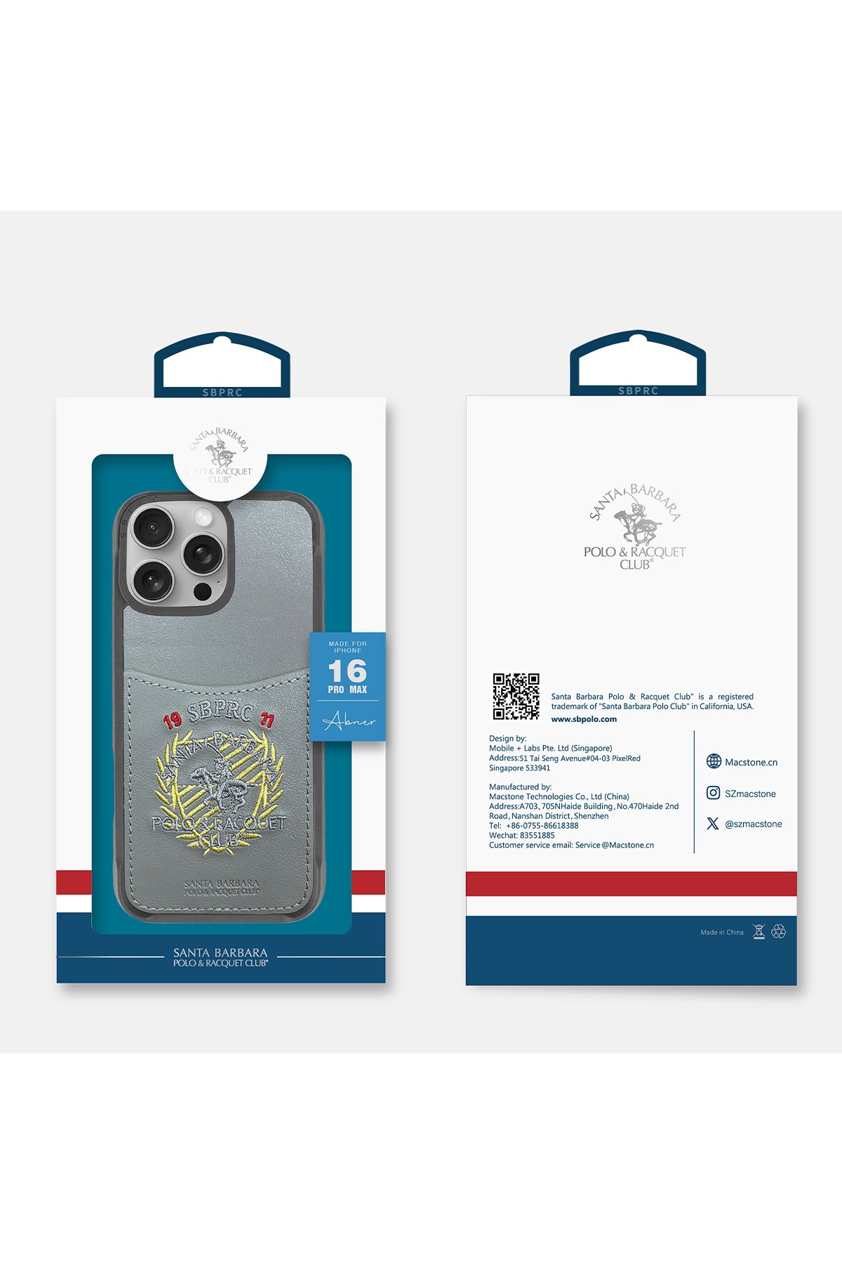 Santa Barbara Polo Racquet Club iPhone 16 Knight Deri Kapak - Siyah