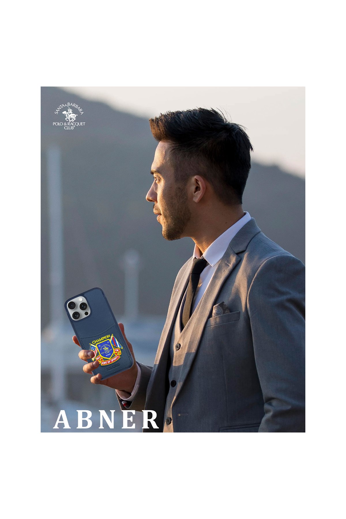 Santa Barbara Polo Racquet Club iPhone 16 Knight Deri Kapak - Siyah