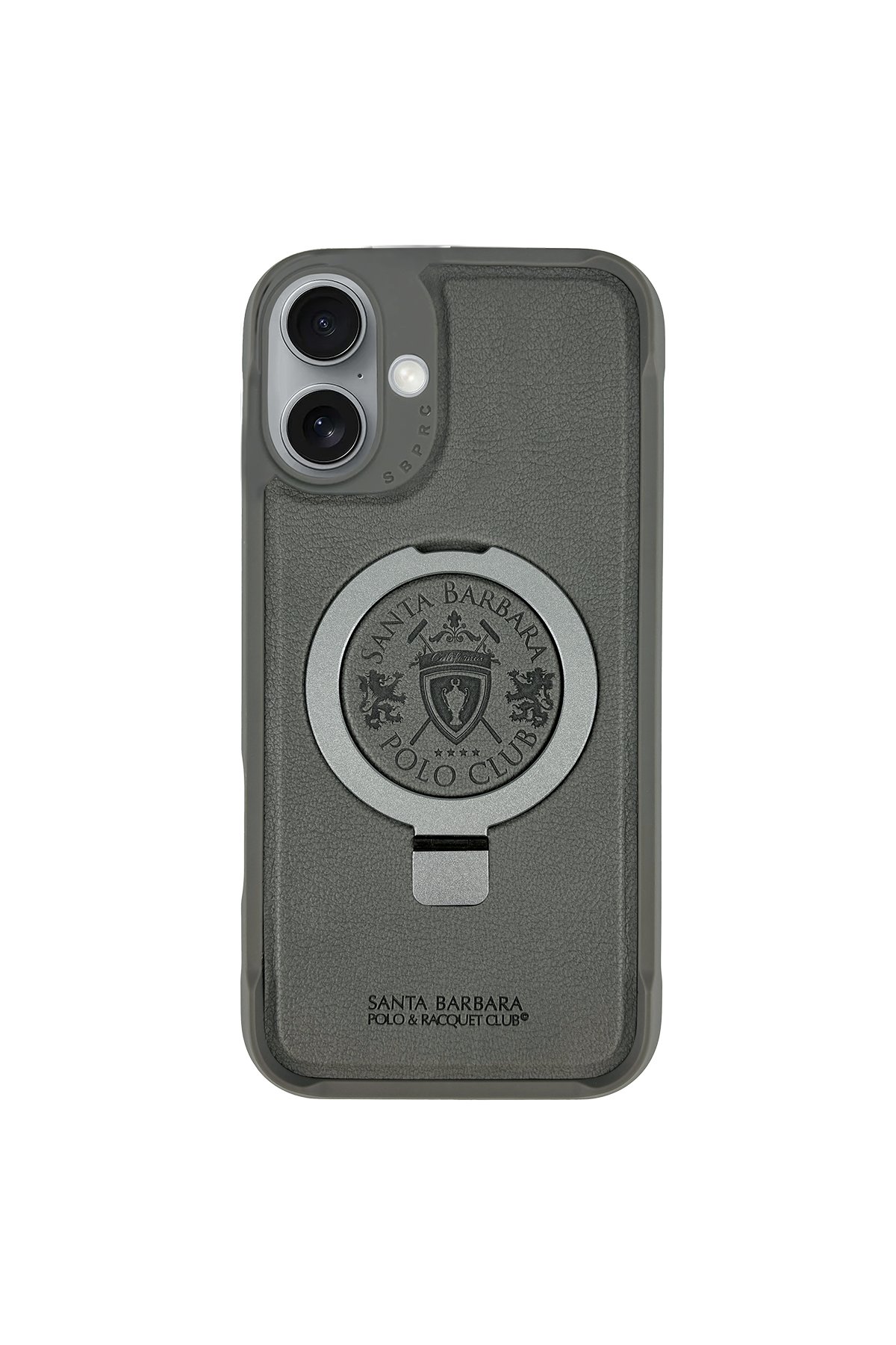 Santa Barbara Polo Racquet Club iPhone 16 Abner İçi Süet Nakış Desenli Kartvizitli Kılıf - Lacivert