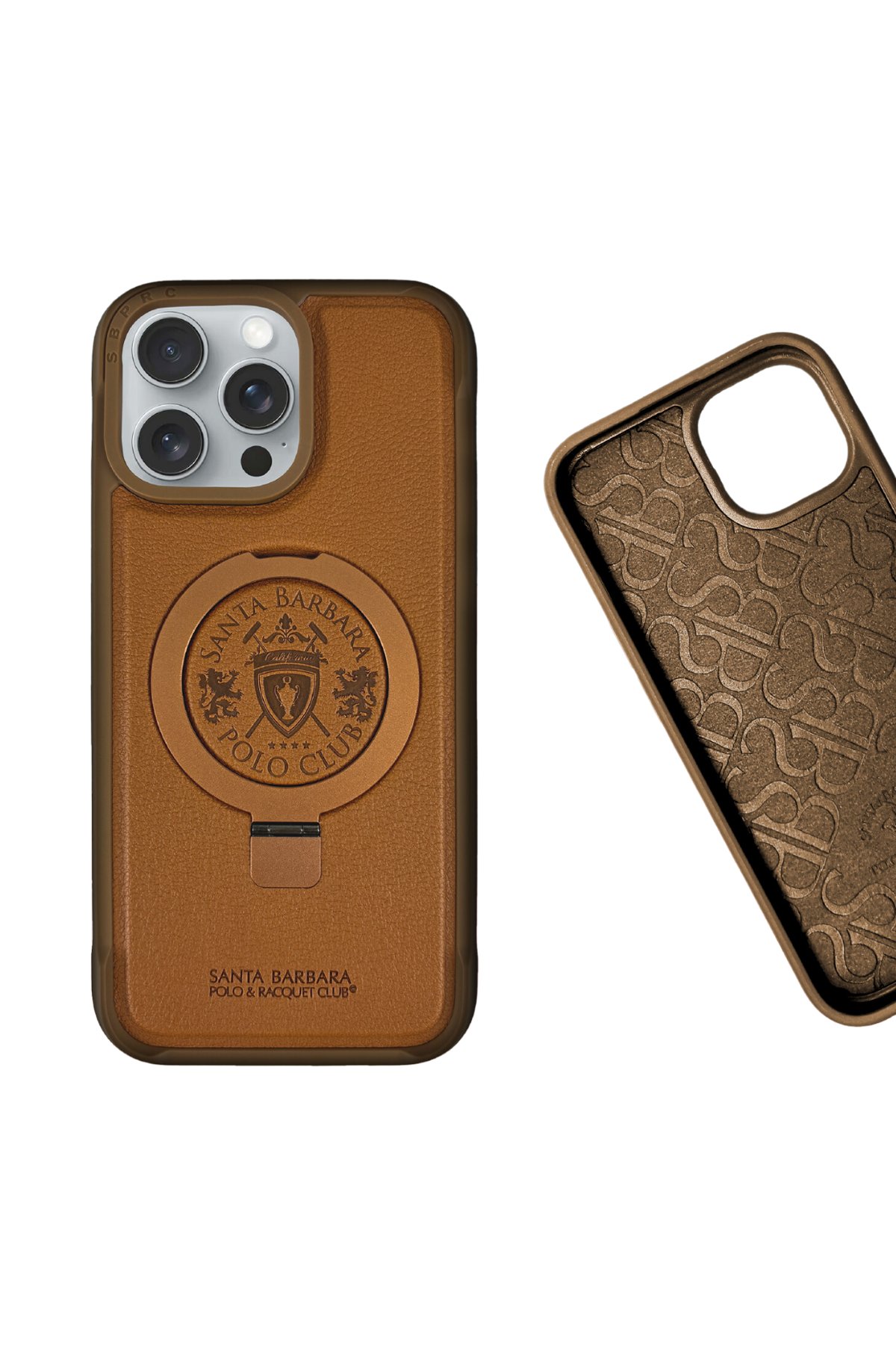 Santa Barbara Polo Racquet Club iPhone 16 Abner İçi Süet Nakış Desenli Kartvizitli Kılıf - Lacivert